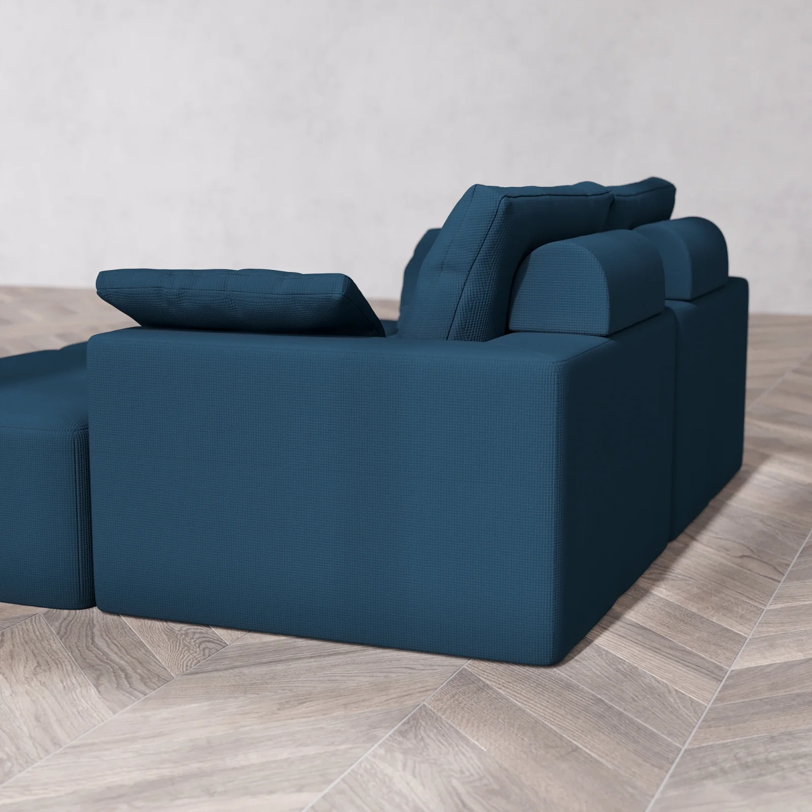 Modular Washable 2-Seater Daybed Cloud + Bolster Sofa Sectional | Arden Weave in Lazuli - Image 6