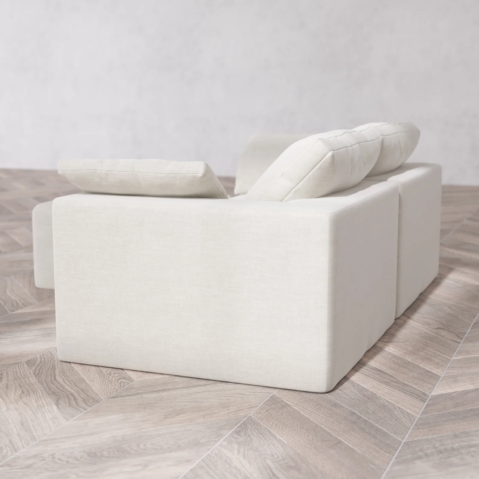 Modular Washable 2-Seater Sectional Cloud Sofa | Satin Velvet in Cashew - Image 6