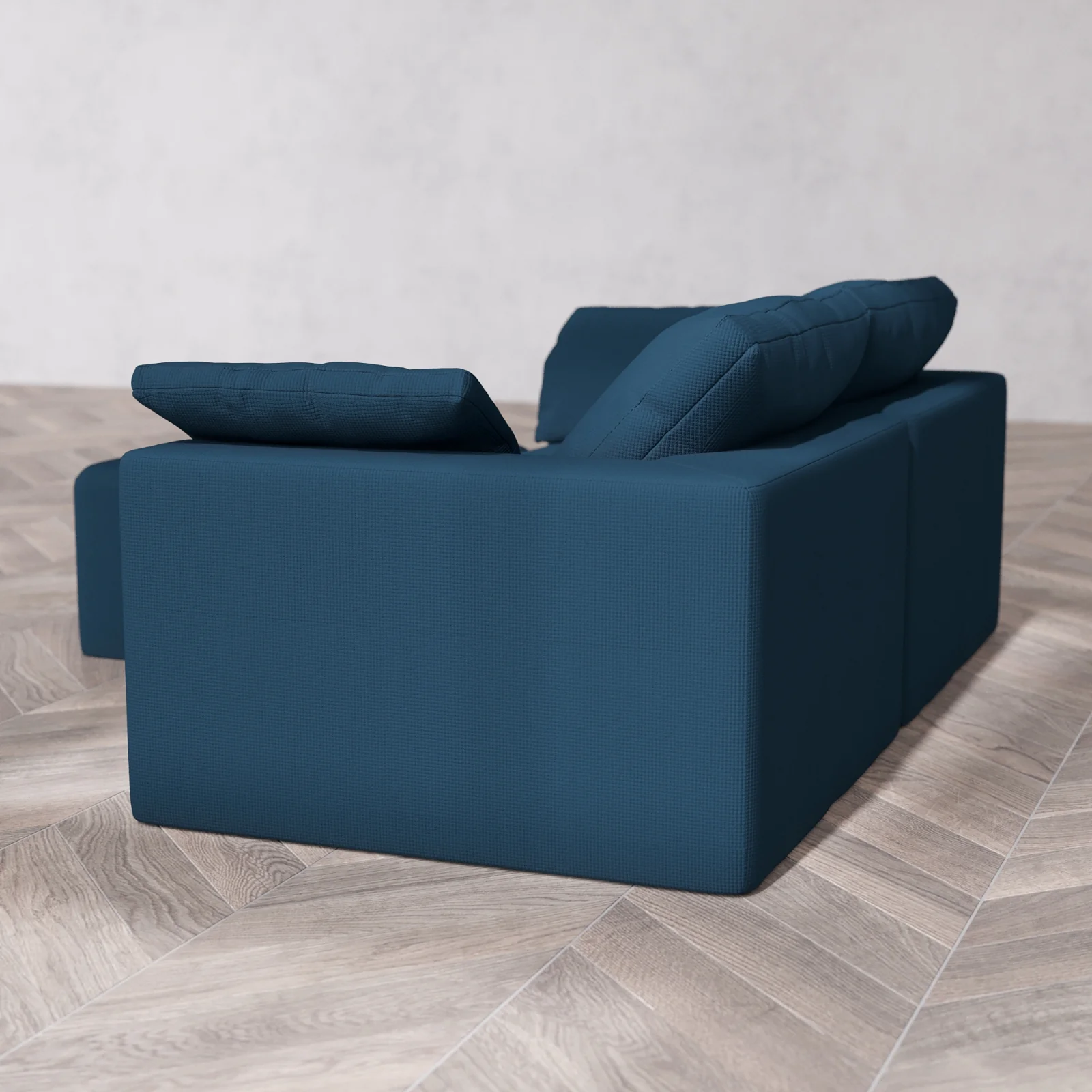 Modular Washable 2-Seater Sectional Cloud Sofa | Arden Weave in Lazuli - Image 6