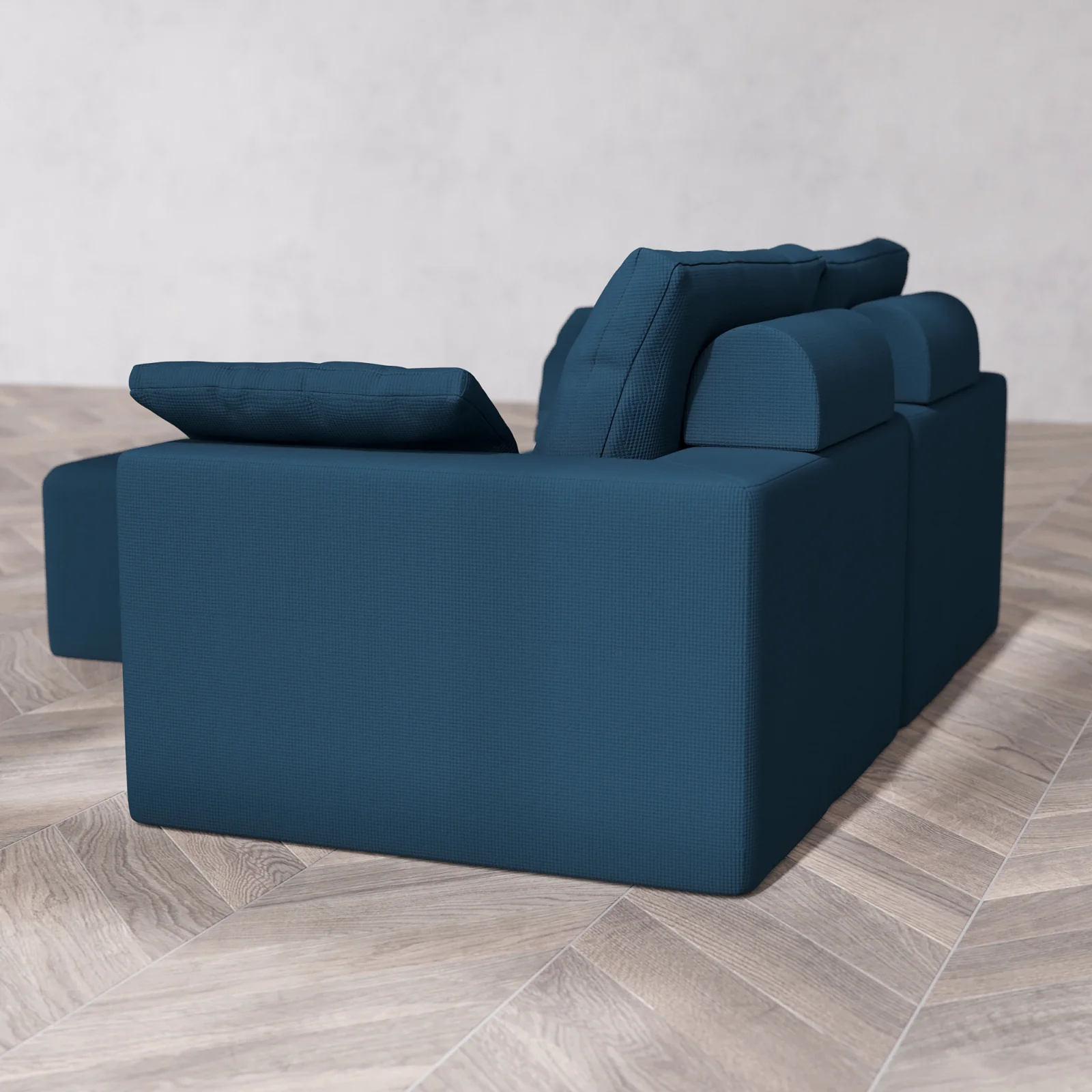 Modular Washable 2-Seater Sectional Cloud + Bolster Sofa | Arden Weave in Lazuli - Image 6