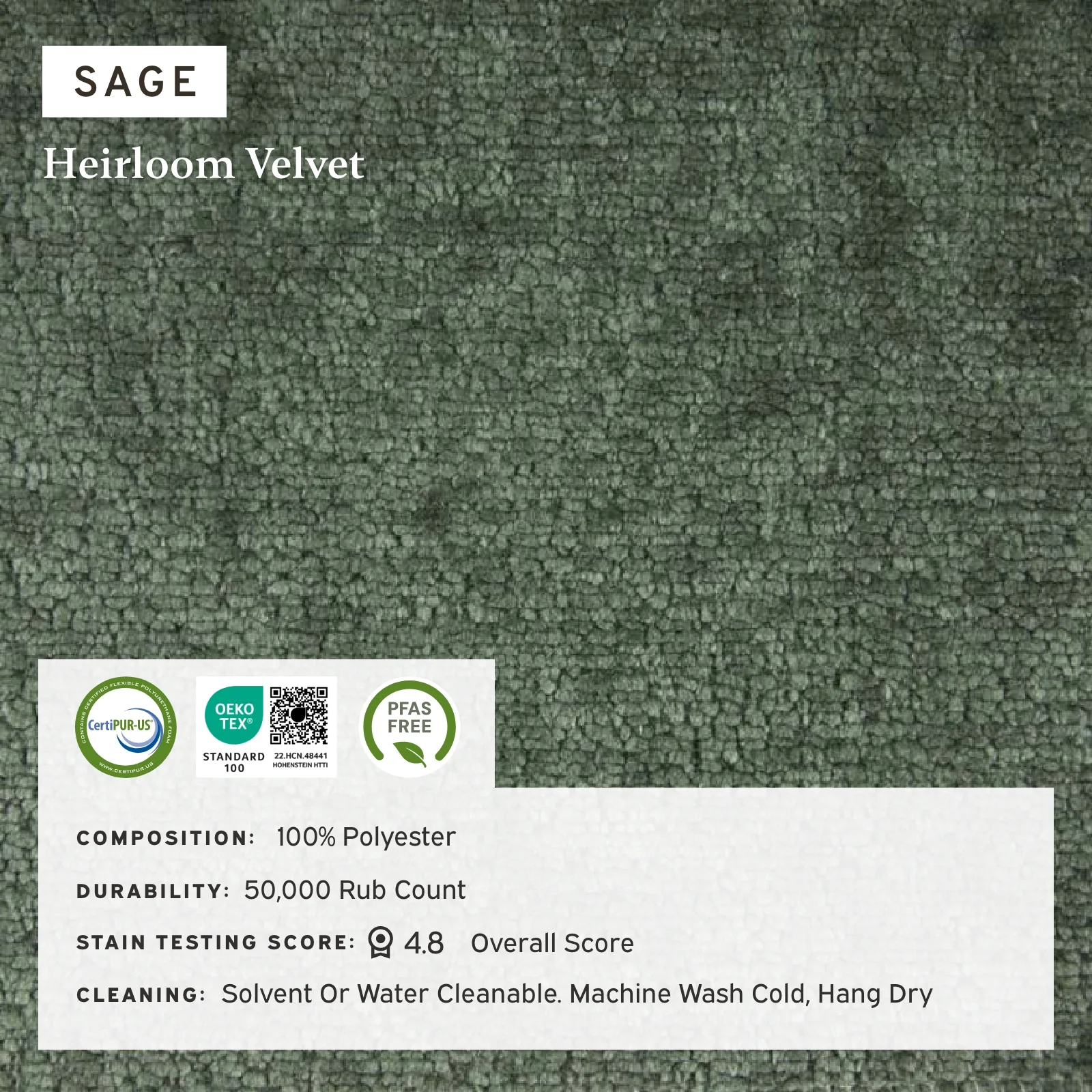 Modular Washable 2-Seater Sectional Cloud Sofa | Heirloom Velvet in Sage - Image 4