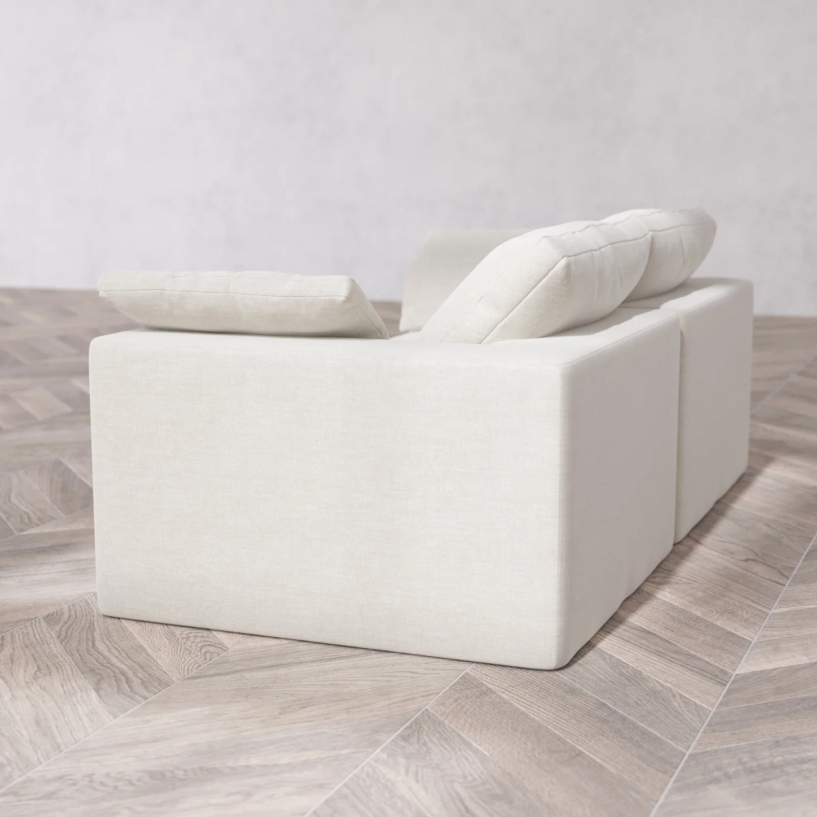 Modular Washable 2-Seater Cloud Sofa | Satin Velvet in Cashew - Image 6