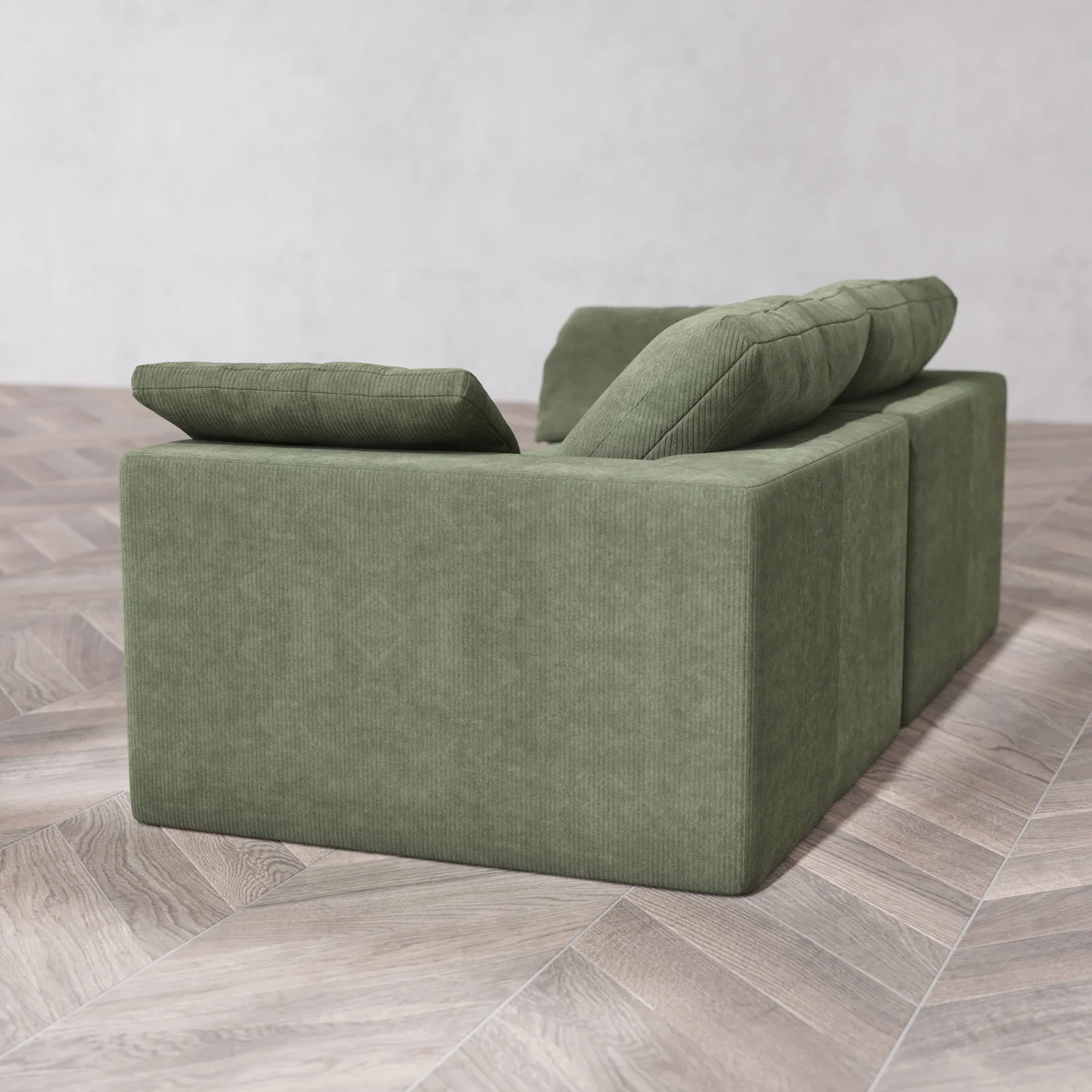 Modular Washable 2-Seater Cloud Sofa | Luxe Corduroy in Juniper - Image 6