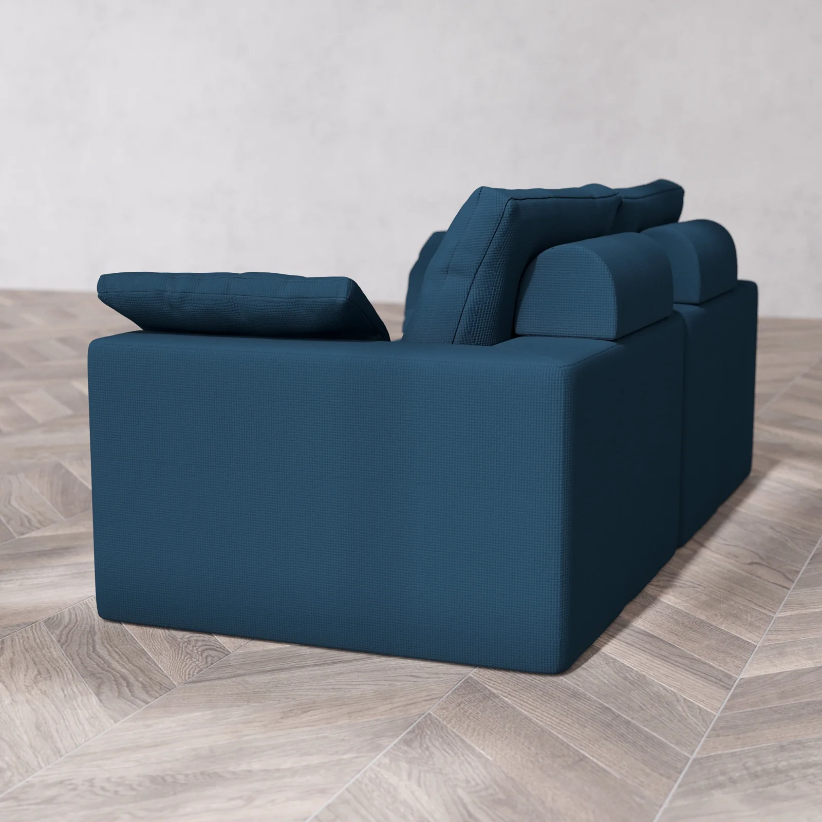 Modular Washable 2-Seater Cloud + Bolster Sofa | Arden Weave in Lazuli - Image 6