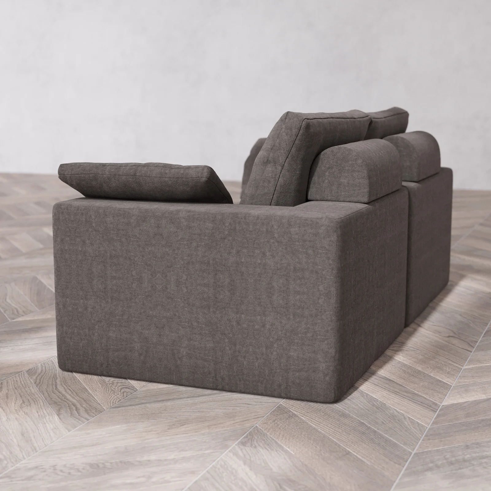 Modular Washable 2-Seater Cloud + Bolster Sofa | Heirloom Velvet in Truffle - Image 6