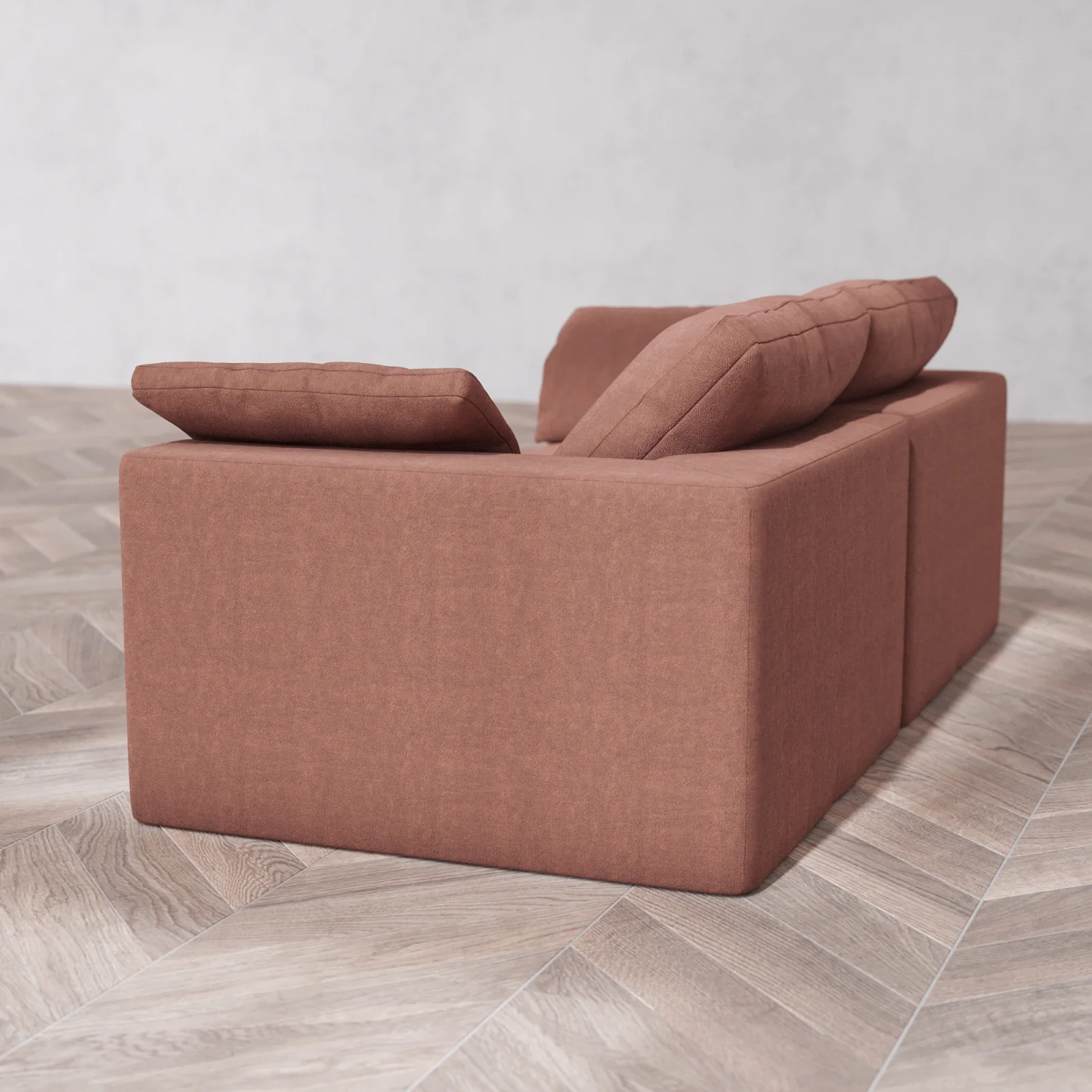 Modular Washable 2-Seater Cloud Sofa | Heirloom Velvet in Sumac - Image 6