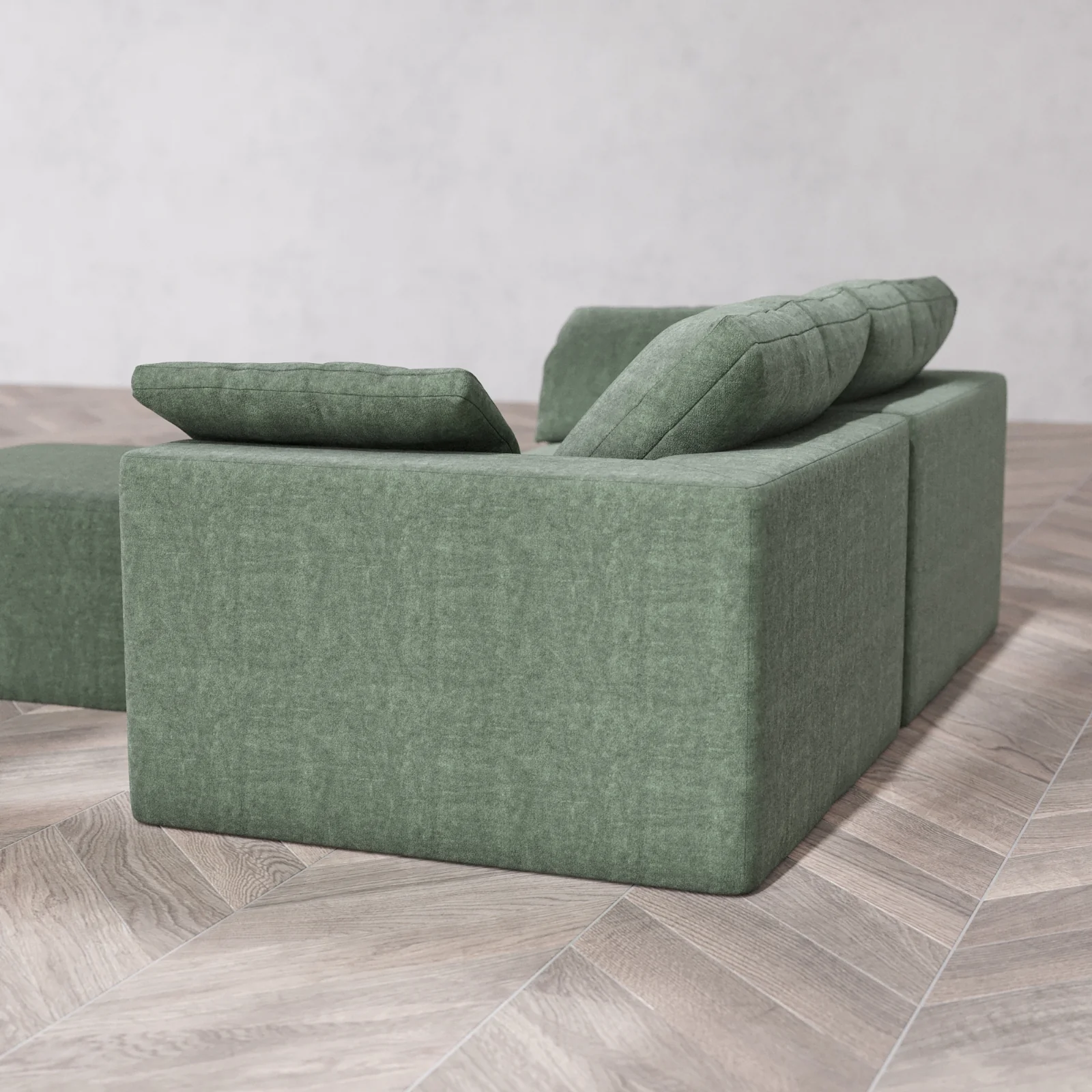 Modular Washable 2-Seater Cloud Sofa + Ottoman | Heirloom Velvet in Sage - Image 6