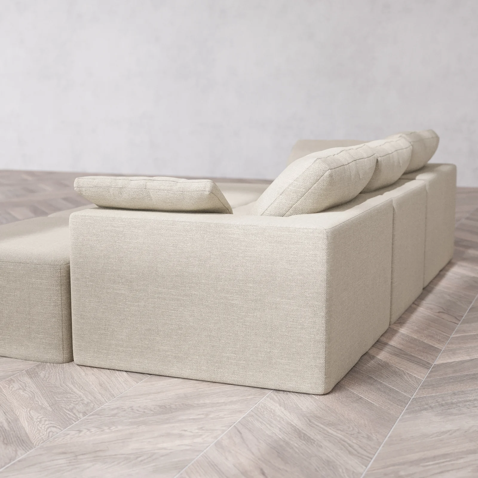 Modular Washable 3-Seater Daybed Cloud Sofa Sectional | Plush Twill in Sandstone - Image 6