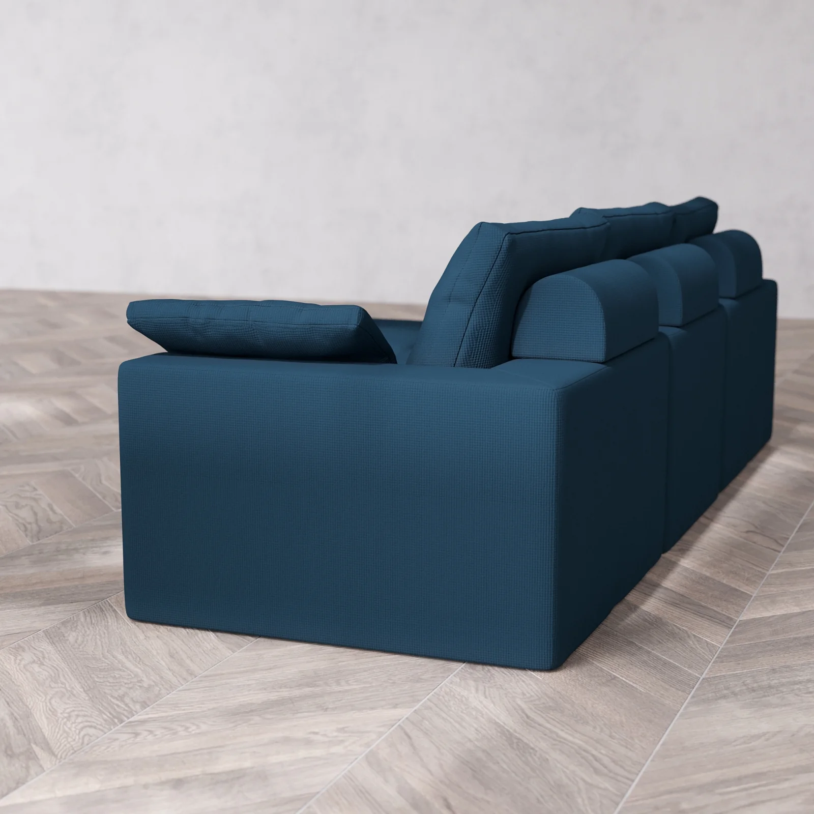 Modular Washable 3-Seater Sectional Cloud + Bolster Sofa | Arden Weave in Lazuli - Image 6