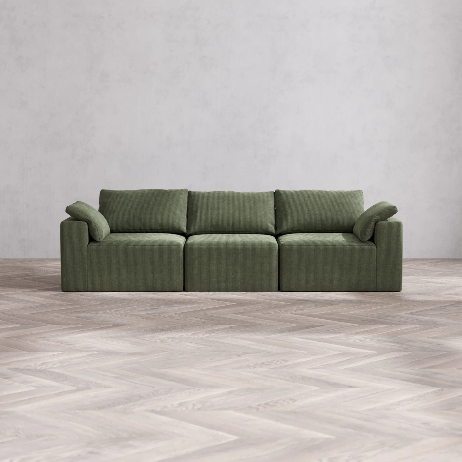 Modular Washable 3-Seater Cloud Sofa | Luxe Corduroy in Juniper