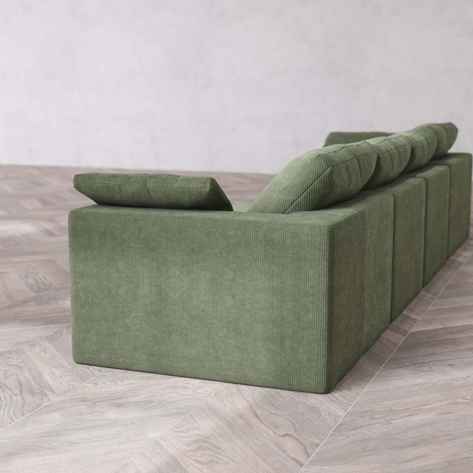 Modular Washable 4-Seater Cloud Sofa | Luxe Corduroy in Juniper - Image 6