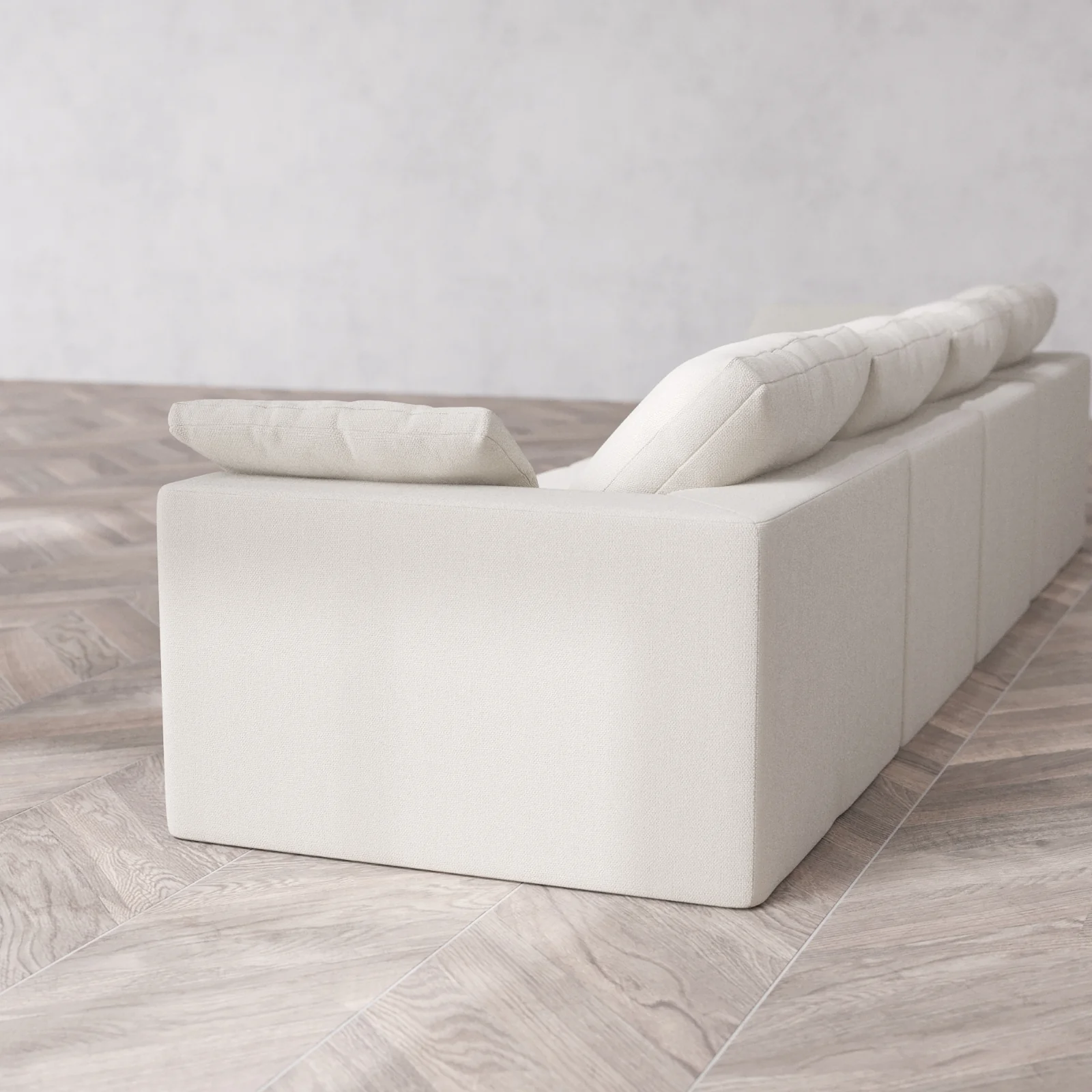 Modular Washable 4-Seater Cloud Sofa | Lux Weave in Pearl - Image 6