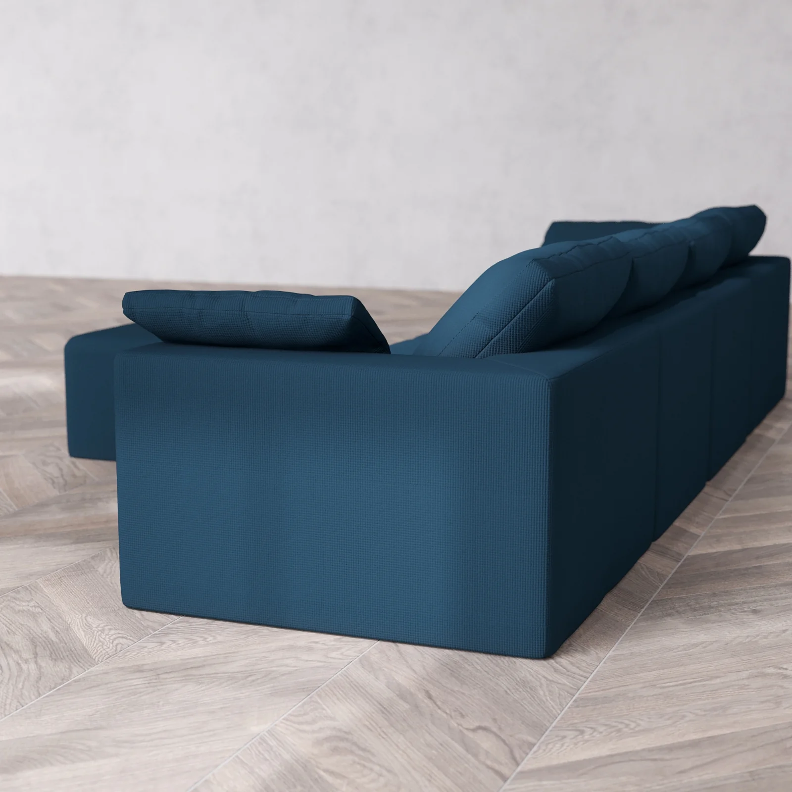 Modular Washable 4-Seater Cloud Sofa + Ottoman | Arden Weave in Lazuli - Image 6