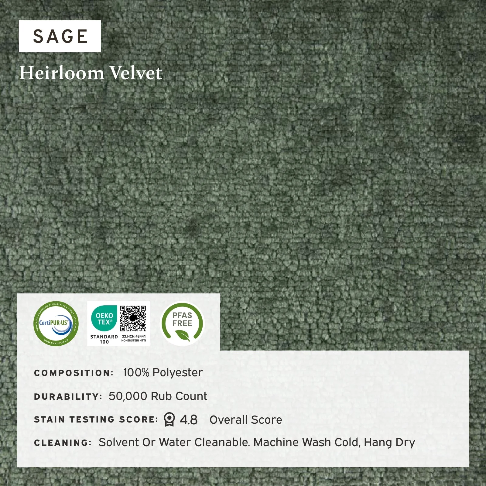 Modular Washable 7-Seater Open End Corner Sectional Cloud + Bolster Sofa | Right-Facing Arm | Heirloom Velvet in Sage - Image 4