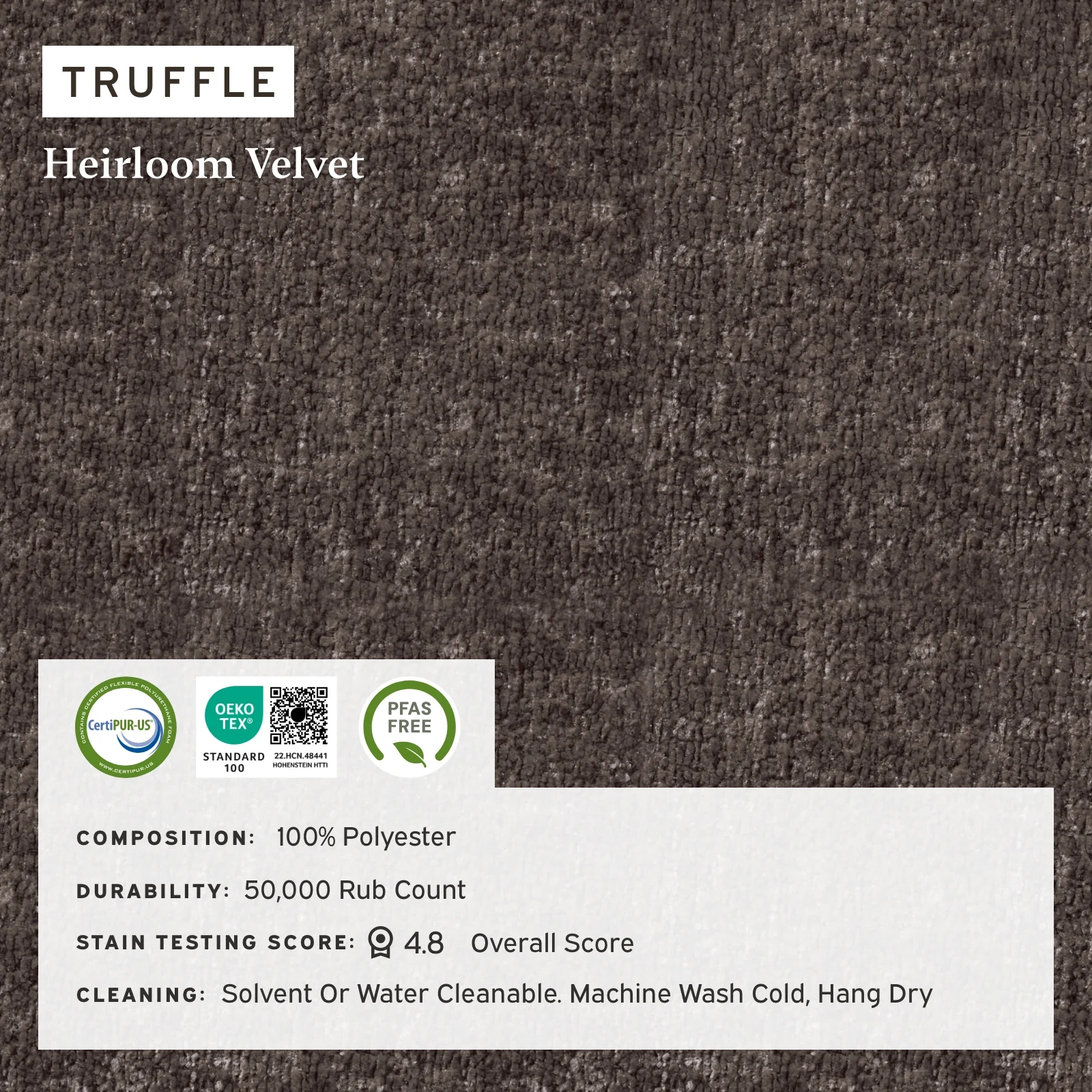 Modular Washable 7-Seater U Sectional + Chaise Ottoman Cloud + Bolster Sofa | Heirloom Velvet in Truffle - Image 4