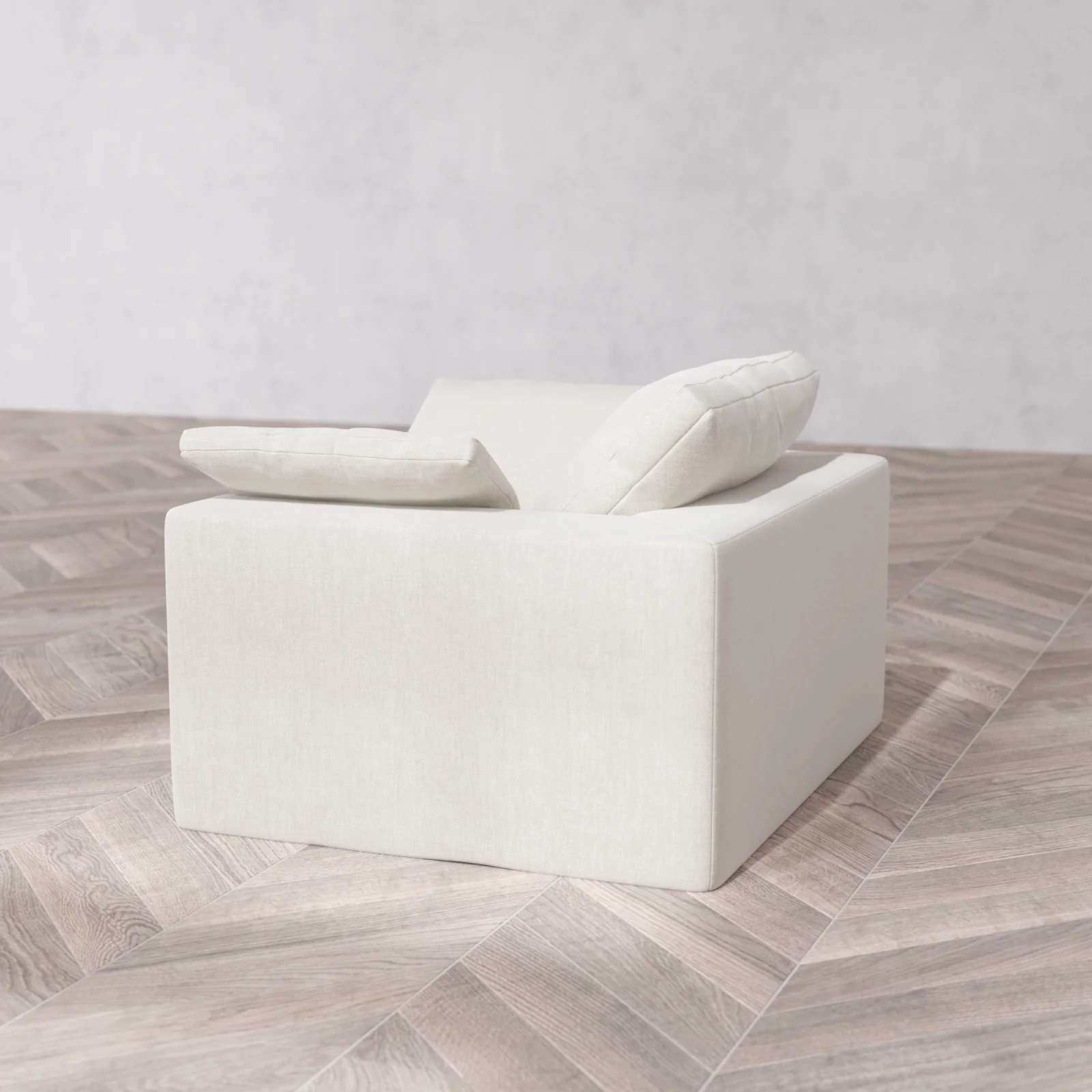 Modular Washable Armchair Cloud Sofa | Satin Velvet in Cashew - Image 6