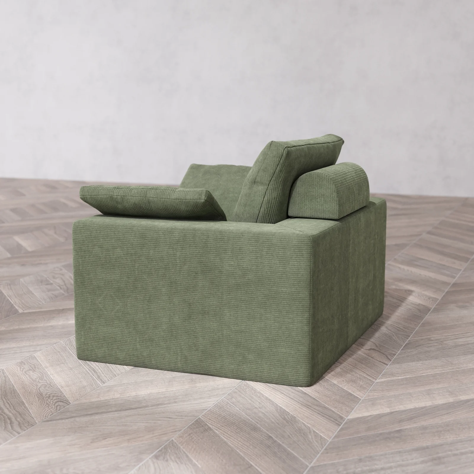Modular Washable Armchair Cloud + Bolster Sofa | Luxe Corduroy in Juniper - Image 6