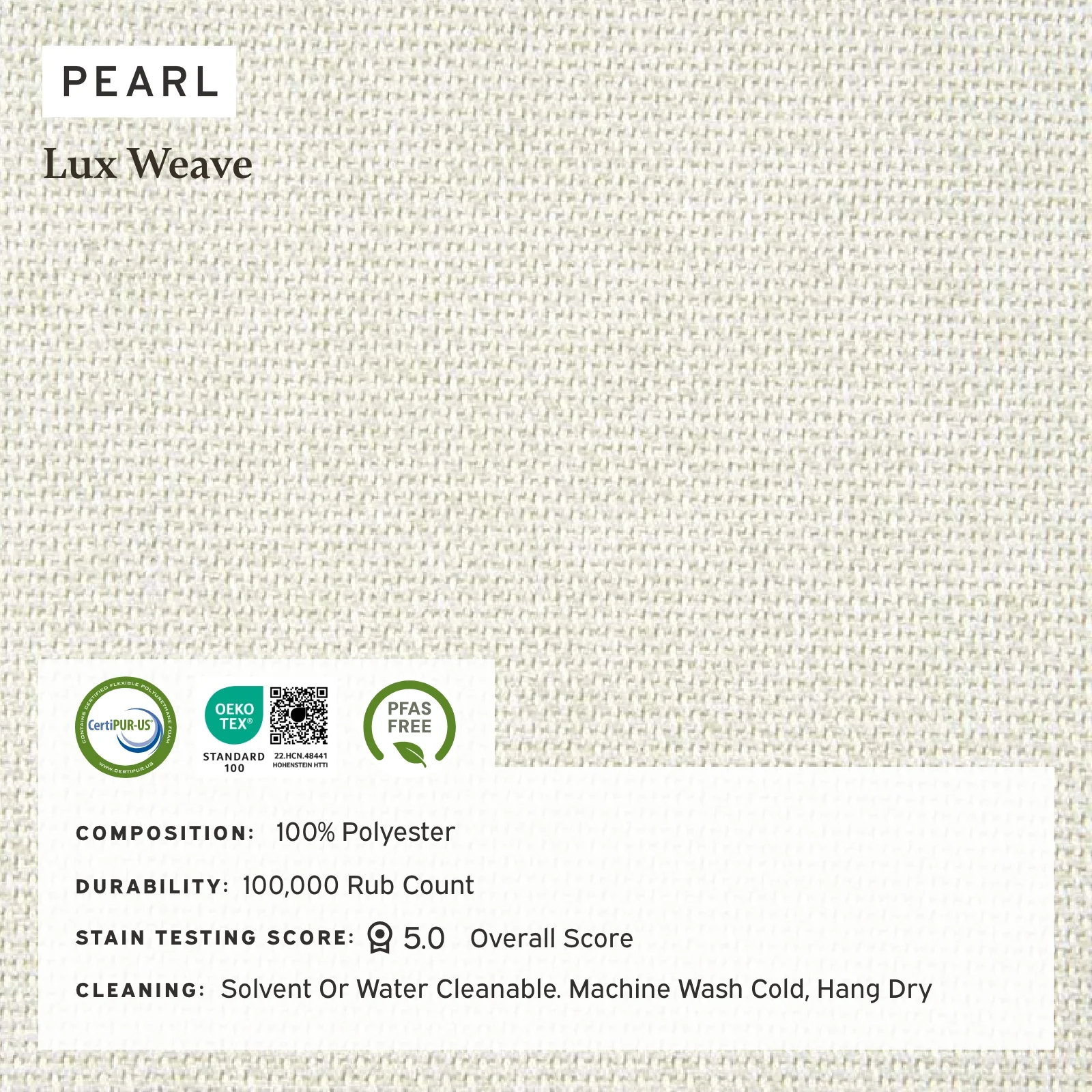 Modular Washable Armchair Cloud + Bolster Sofa | Lux Weave in Pearl - Image 4