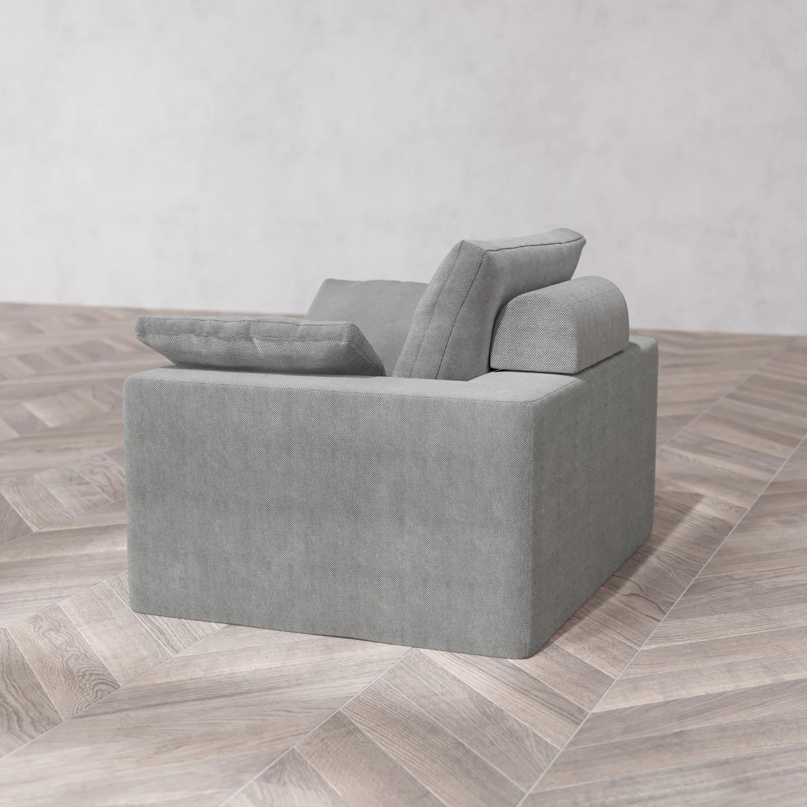 Modular Washable Armchair Cloud + Bolster Sofa | Lux Weave in Slate - Image 6