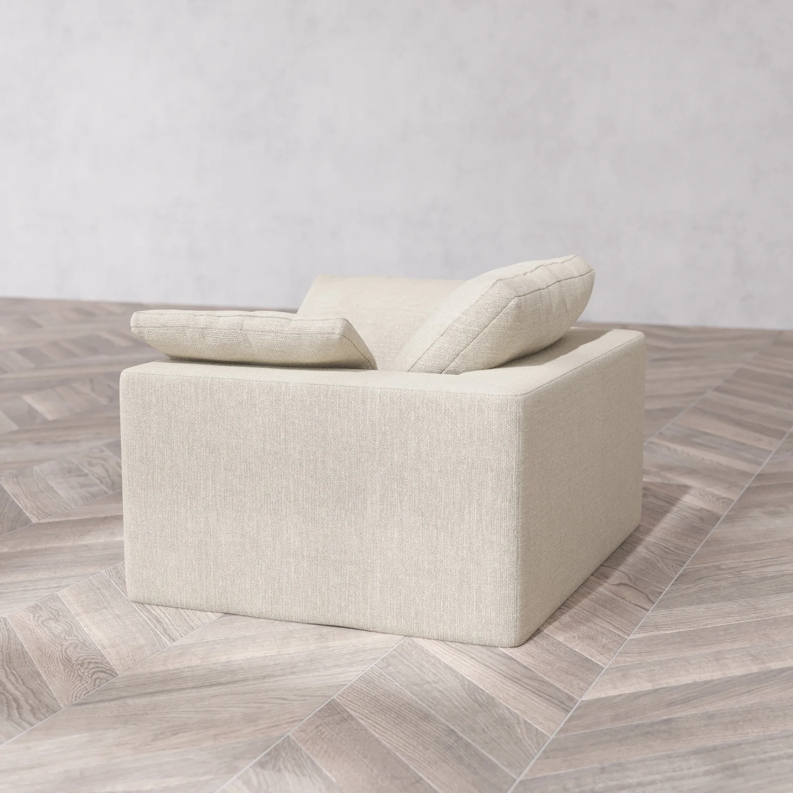 Modular Washable Armchair Cloud Sofa | Plush Twill in Sandstone - Image 6