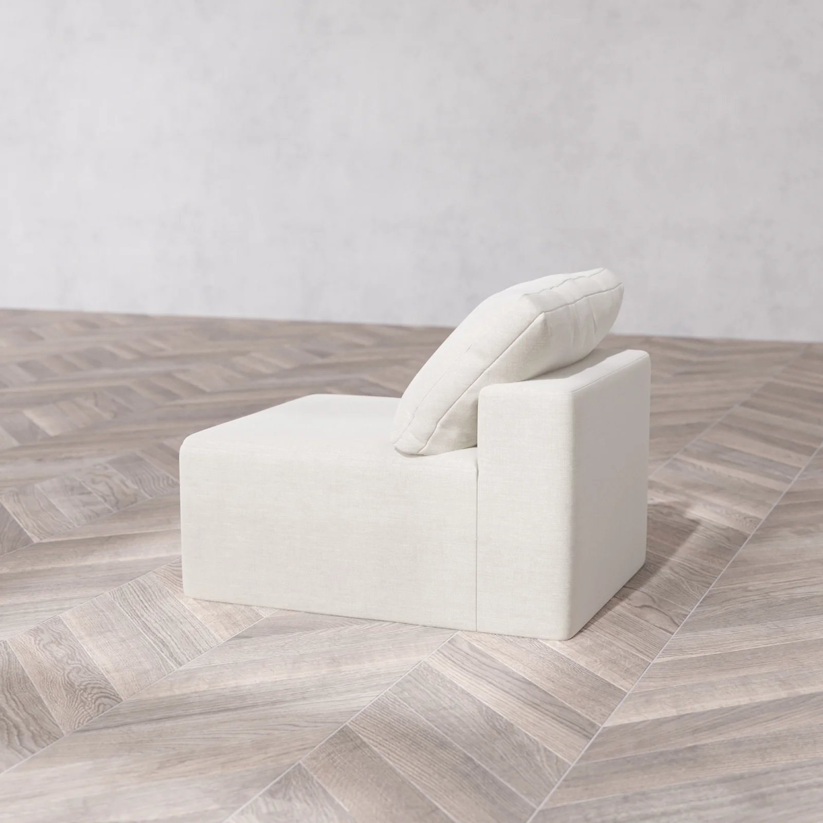Modular Washable Armless Chair Cloud Sofa | Satin Velvet in Cashew - Image 6