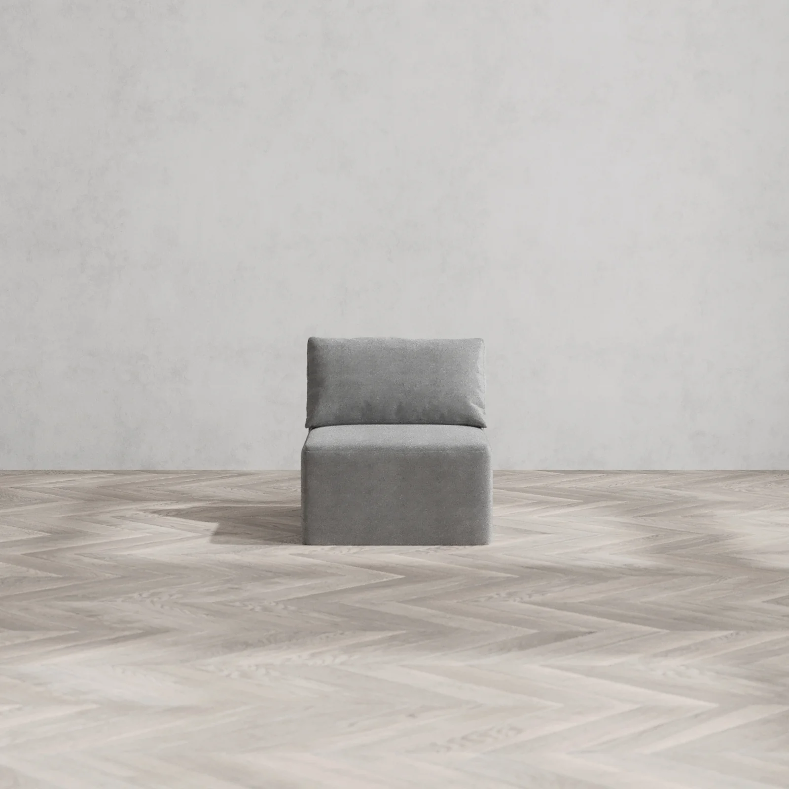 Modular Washable Armless Chair Cloud Sofa | Lux Weave in Slate