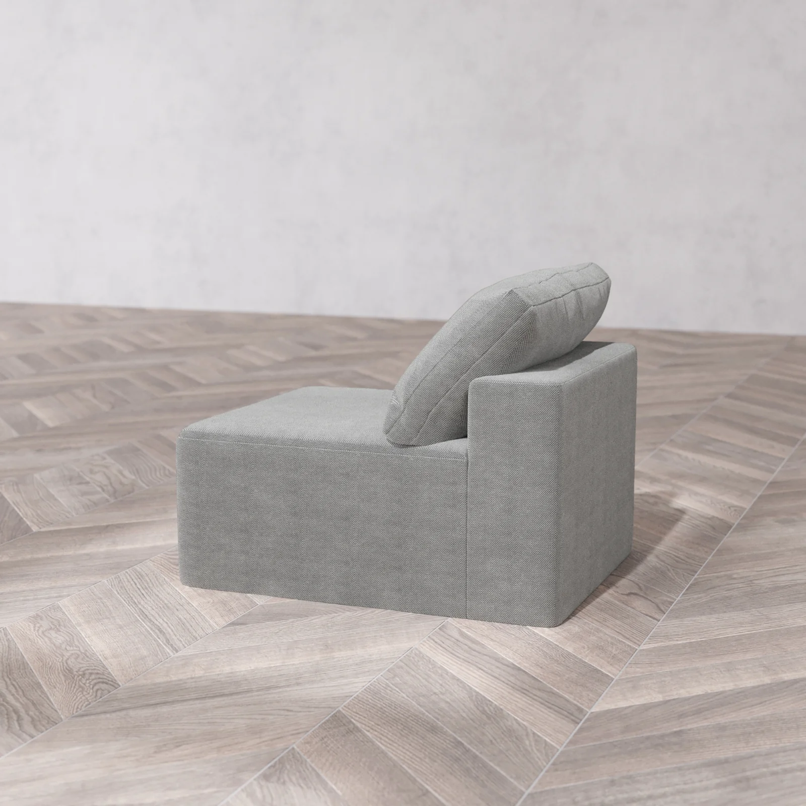 Modular Washable Armless Chair Cloud Sofa | Lux Weave in Slate - Image 6