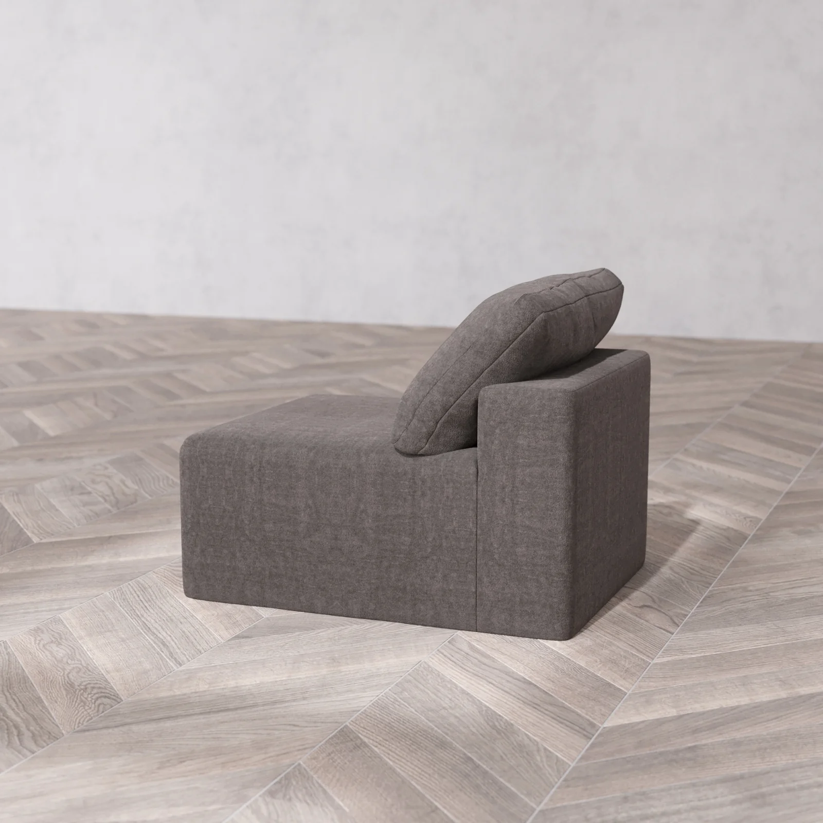 Modular Washable Armless Chair Cloud Sofa | Heirloom Velvet in Truffle - Image 6