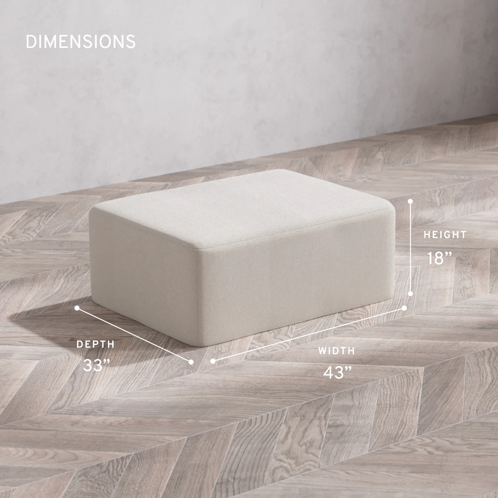 Modular Washable Chaise Ottoman | Lux Weave in Pearl - Image 5