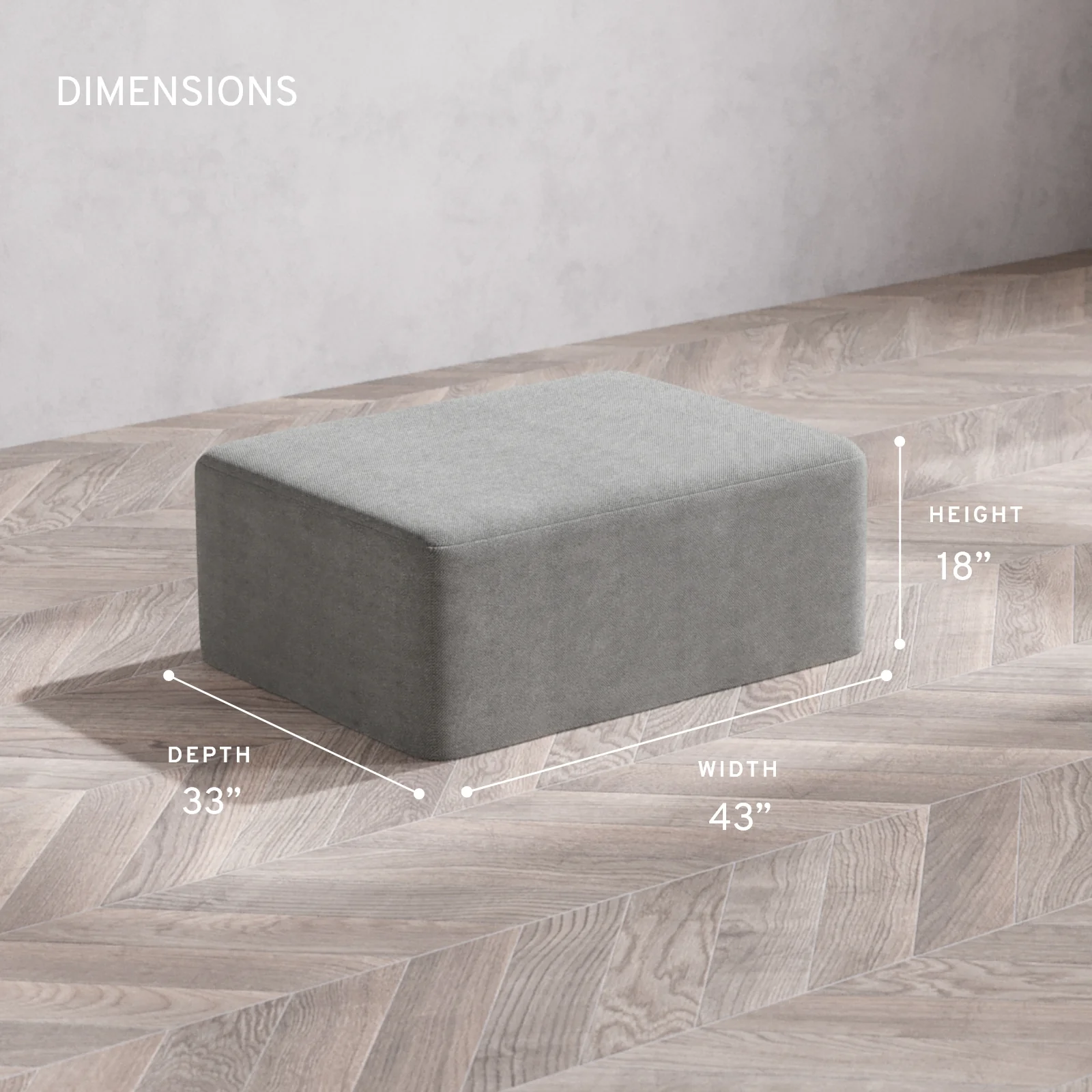 Modular Washable Chaise Ottoman | Lux Weave in Slate - Image 5