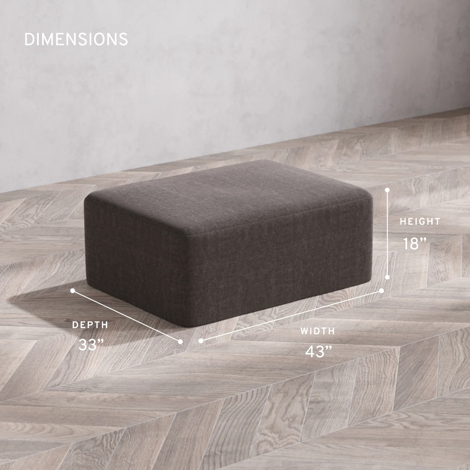 Modular Washable Chaise Ottoman | Heirloom Velvet in Truffle - Image 5