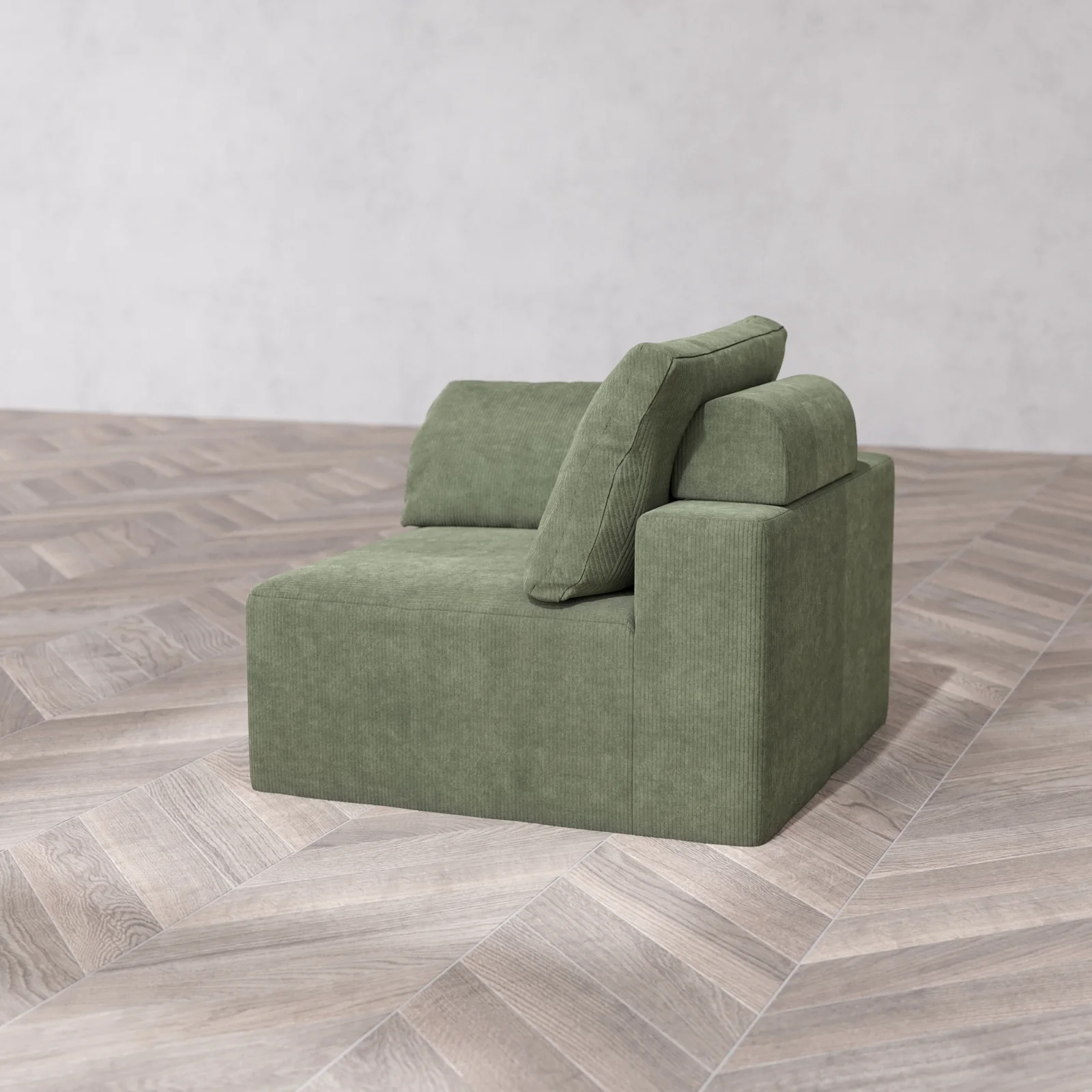 Modular Washable Corner Chair Cloud + Bolster Sofa | Luxe Corduroy in Juniper - Image 6
