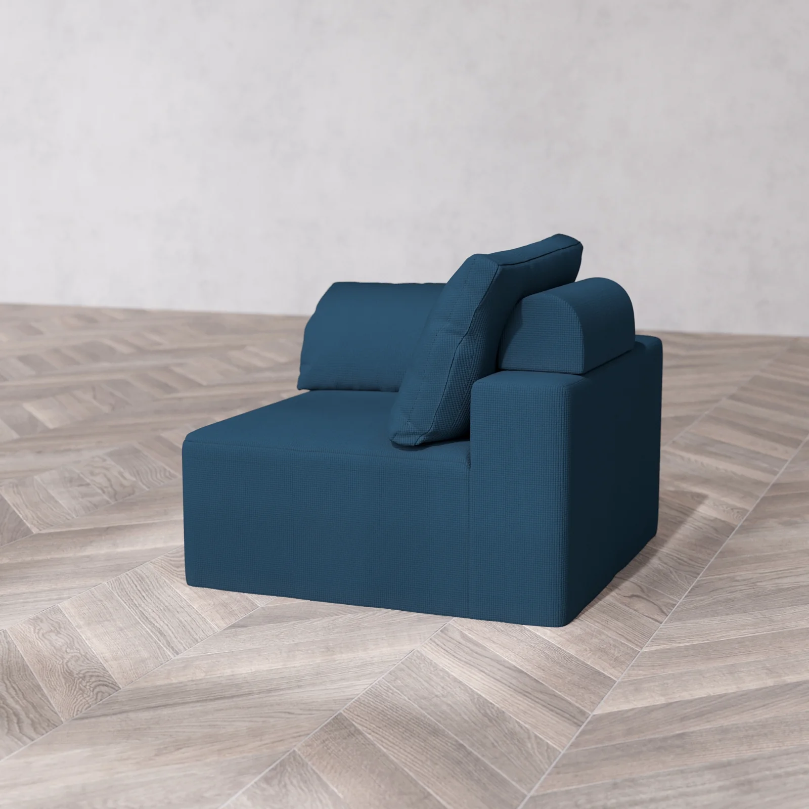Modular Washable Corner Chair Cloud + Bolster Sofa | Arden Weave in Lazuli - Image 6