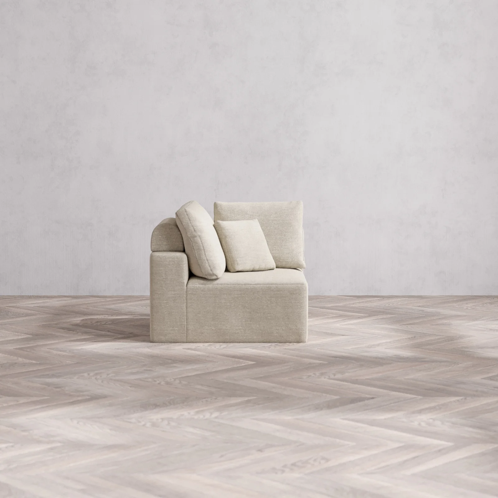 Modular Washable Corner Chair Cloud + Bolster Sofa | Plush Twill in Sandstone