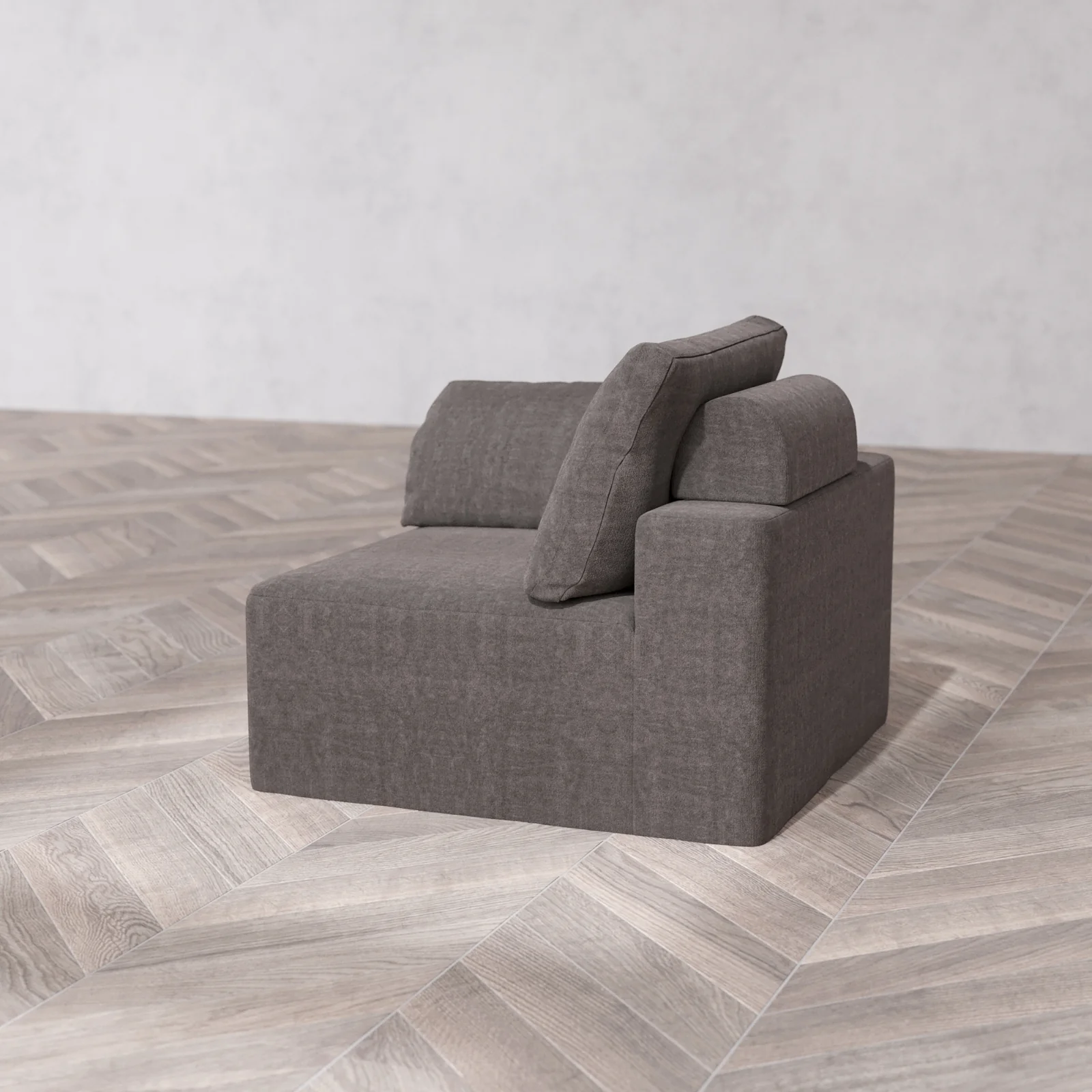 Modular Washable Corner Chair Cloud + Bolster Sofa | Heirloom Velvet in Truffle - Image 6