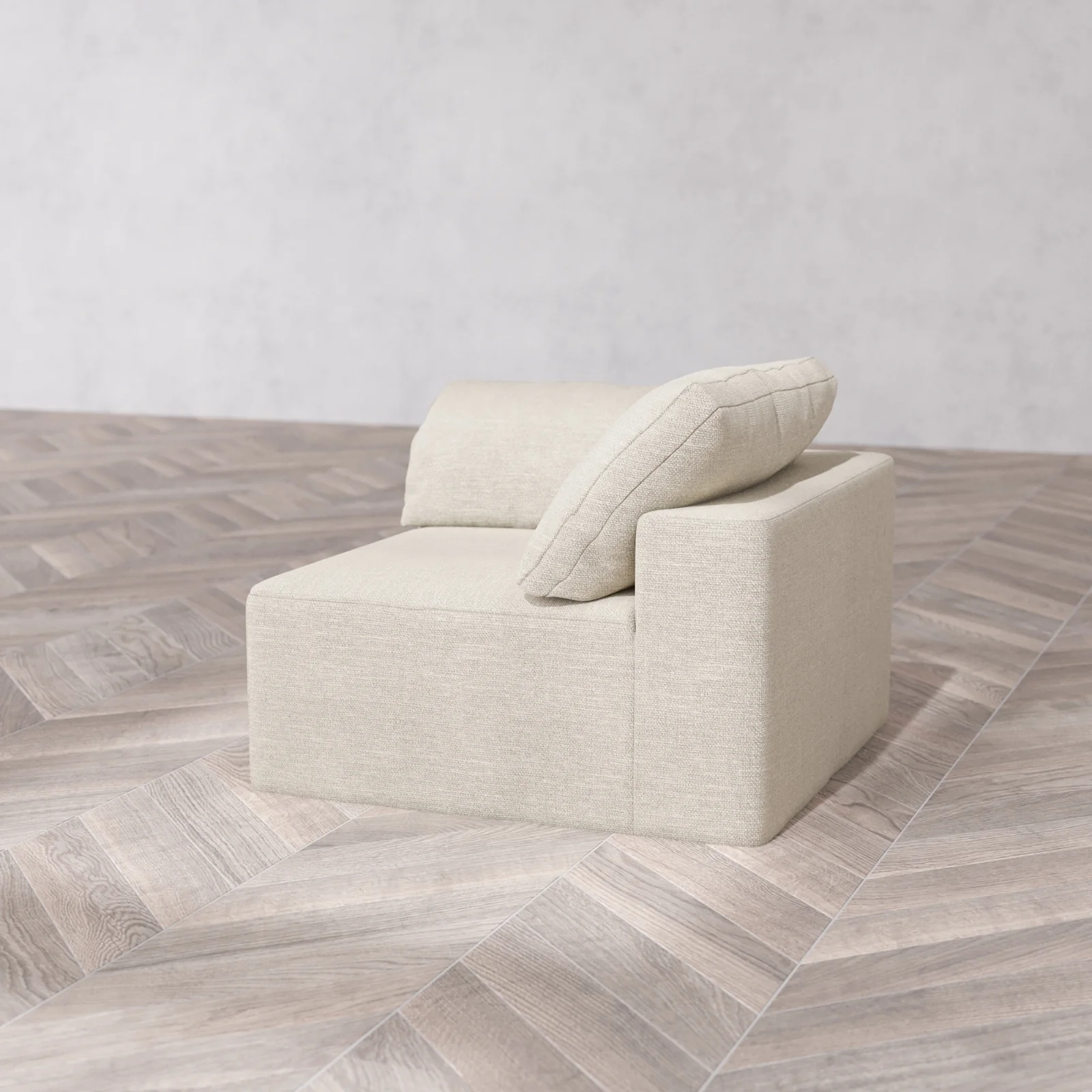 Modular Washable Corner Chair Cloud Sofa | Plush Twill in Sandstone - Image 6