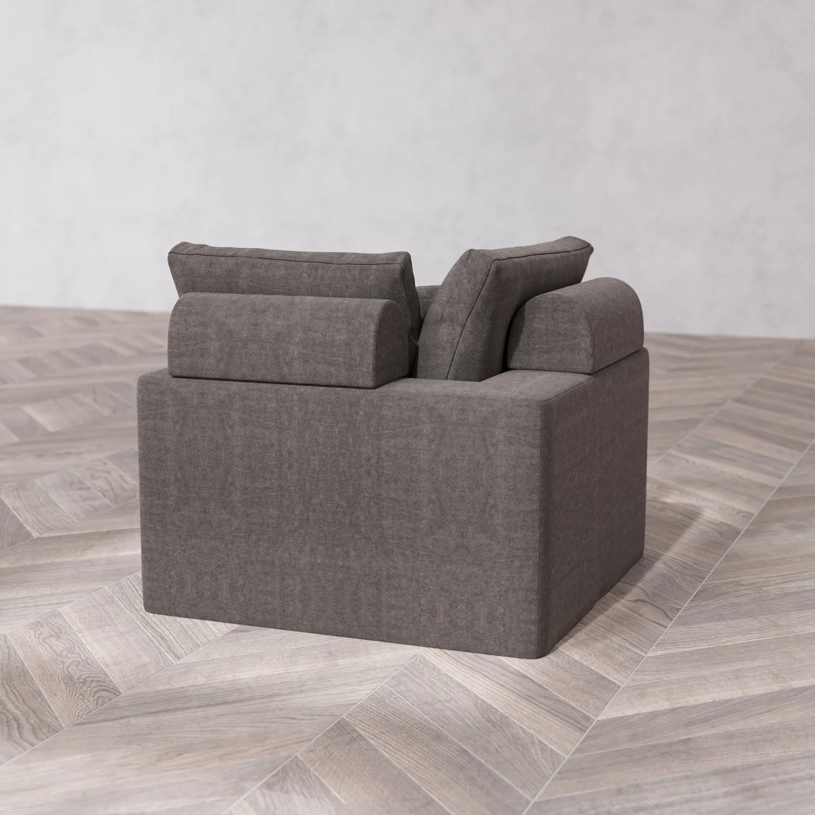 Modular Washable End Chair Cloud + Bolster Sofa | Right-Facing Arm | Heirloom Velvet in Truffle - Image 6