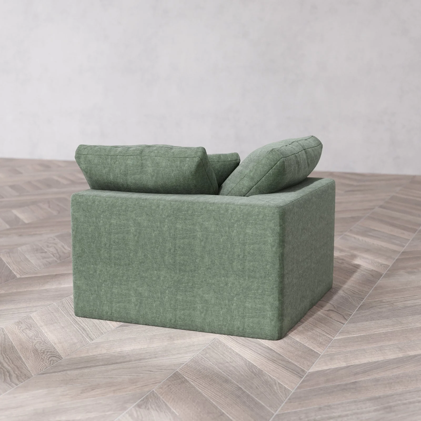 Modular Washable End Chair Cloud Sofa | Right-Facing Arm | Heirloom Velvet in Sage - Image 6