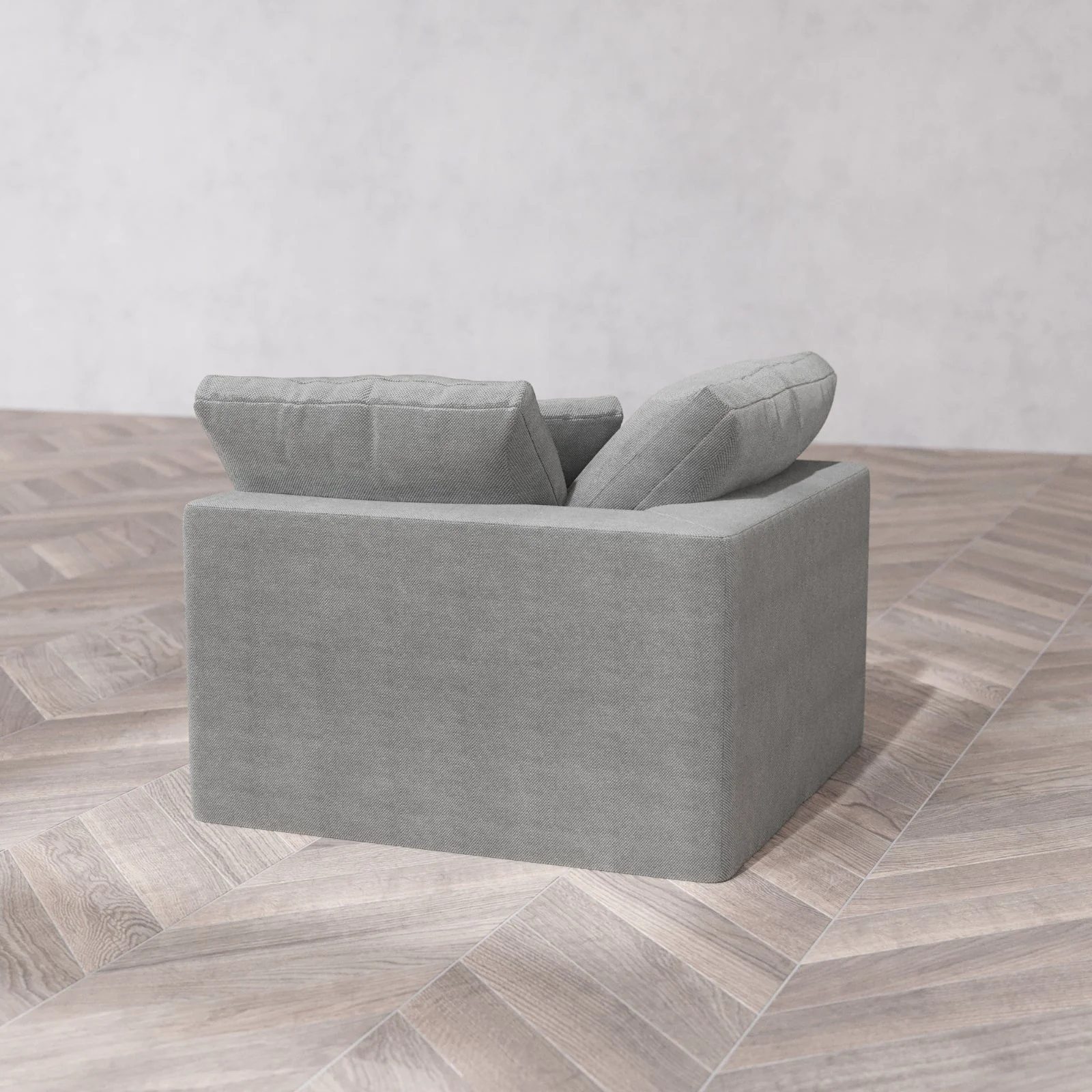 Modular Washable End Chair Cloud Sofa | Right-Facing Arm | Lux Weave in Slate - Image 6