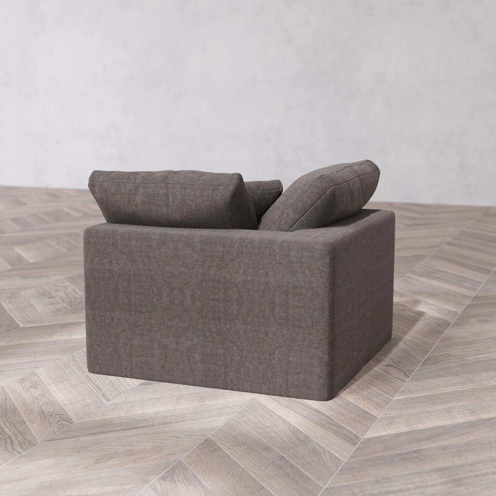 Modular Washable End Chair Cloud Sofa | Right-Facing Arm | Heirloom Velvet in Truffle - Image 6