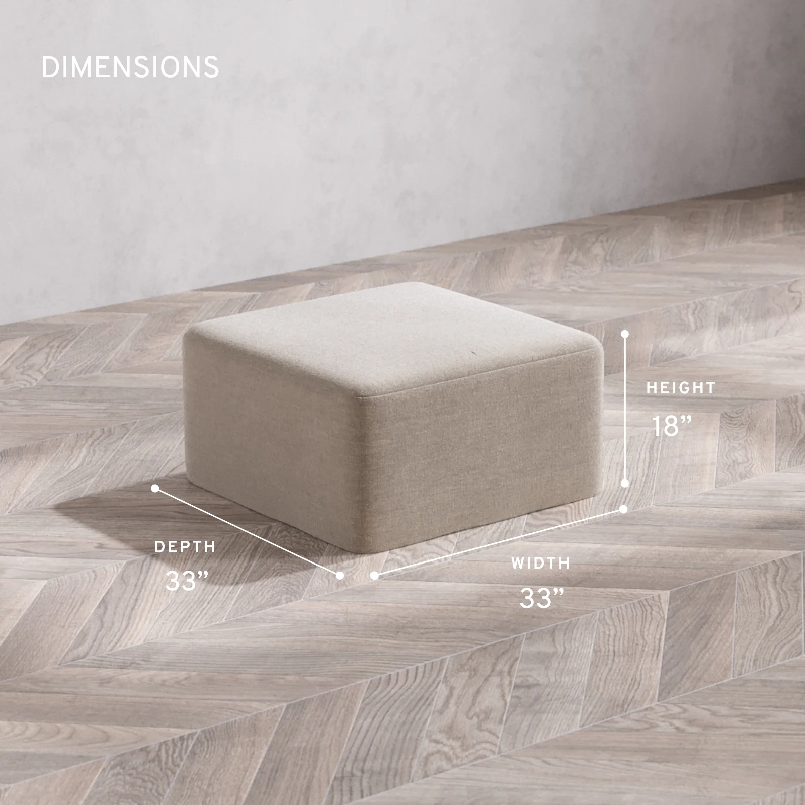 Modular Washable Ottoman | Satin Velvet in Caraway - Image 5