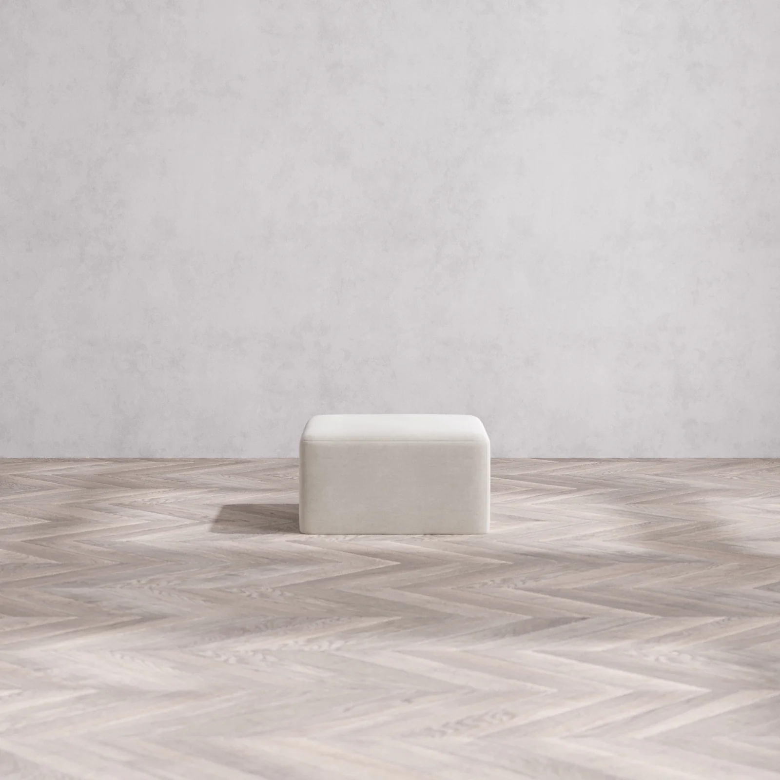 Modular Washable Ottoman | Satin Velvet in Cashew