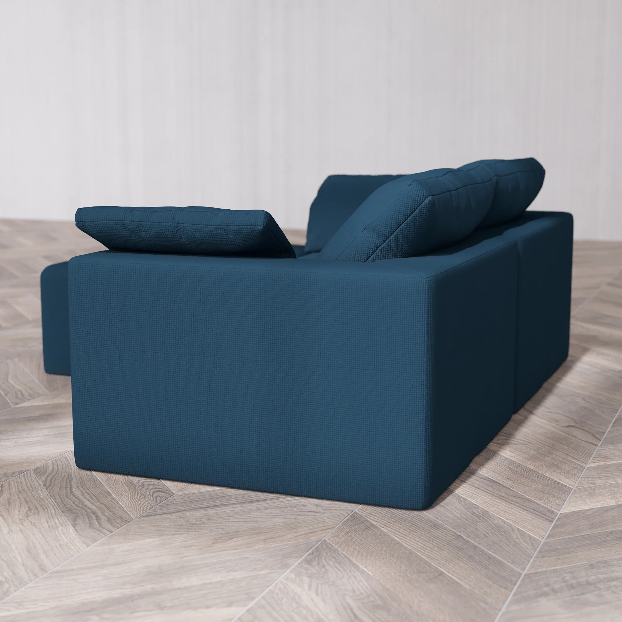 Slipcover Only - Modular Washable 2-Seater Chaise Sectional Cloud Sofa in Lazuli - Image 5