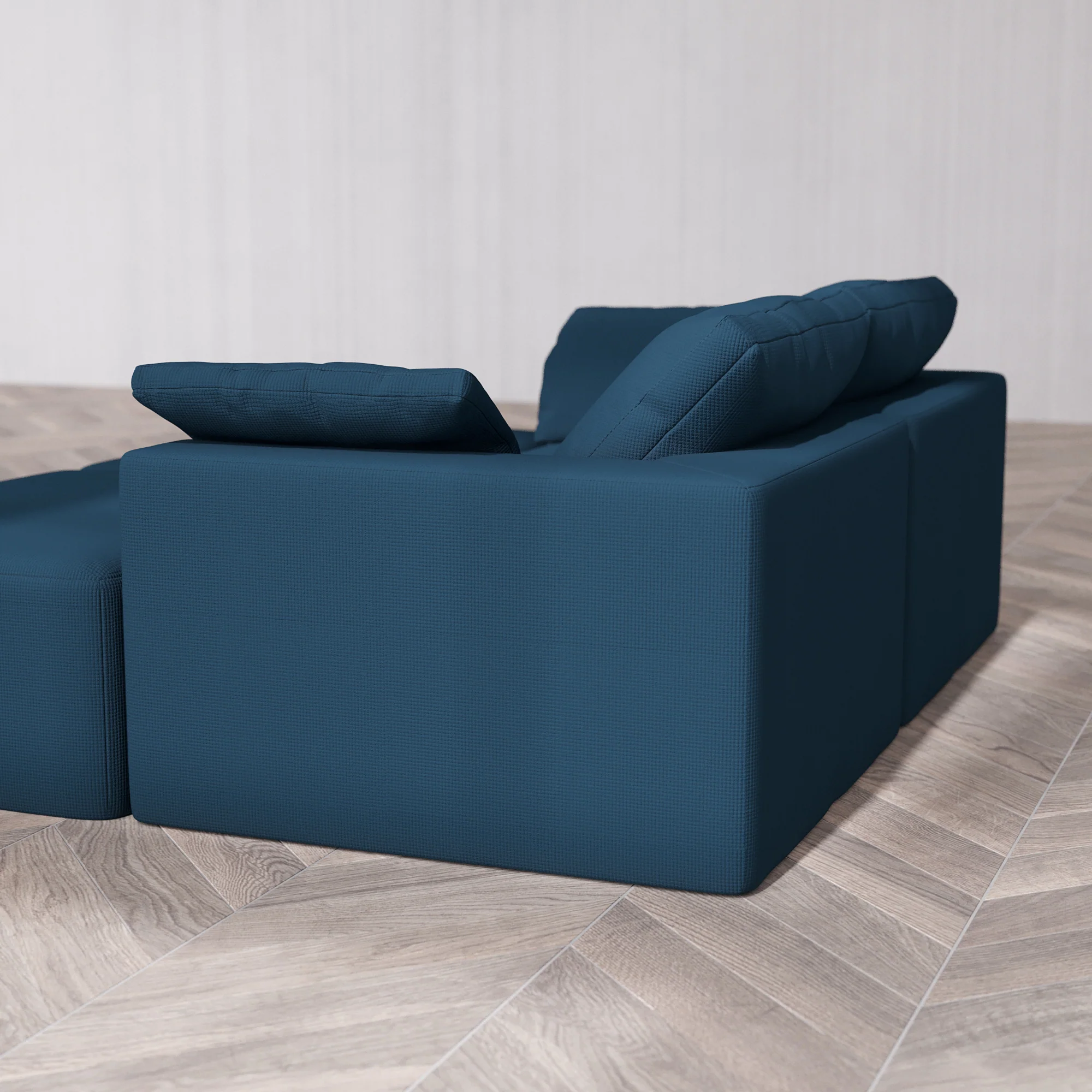 Slipcover Only - Modular Washable 2-Seater Daybed Cloud Sofa Sectional in Lazuli - Image 5
