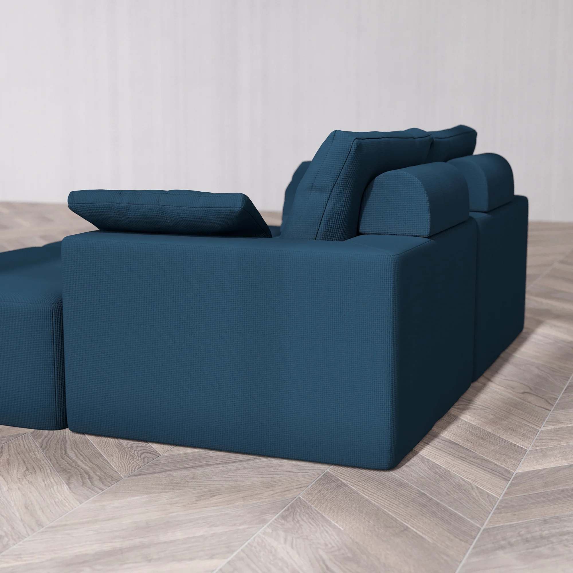 Slipcover Only - Modular Washable 2-Seater Daybed Cloud + Bolster Sofa Sectional in Lazuli - Image 5