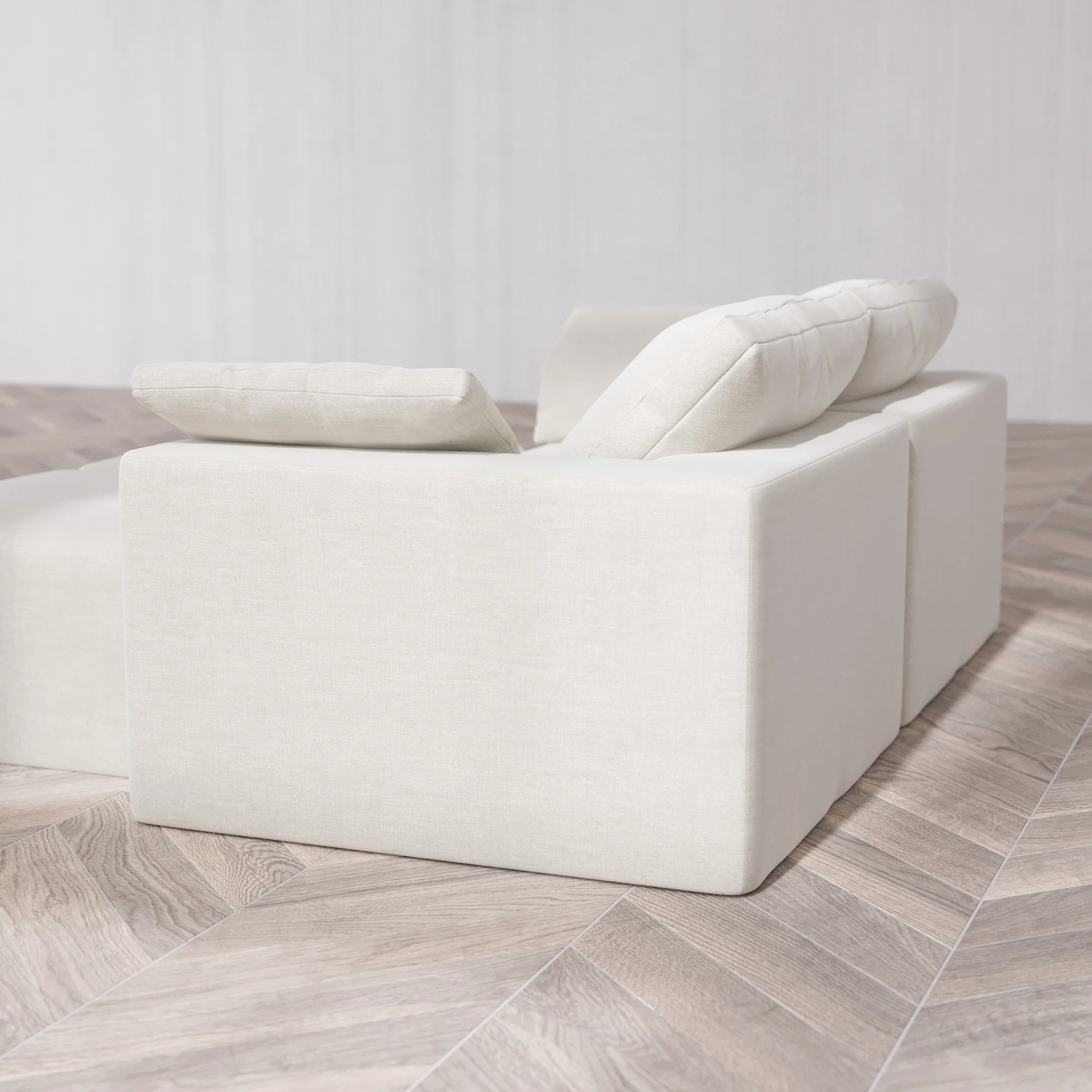 Slipcover Only - Modular Washable 2-Seater Lounge Cloud Sofa Sectional in Cashew - Image 5