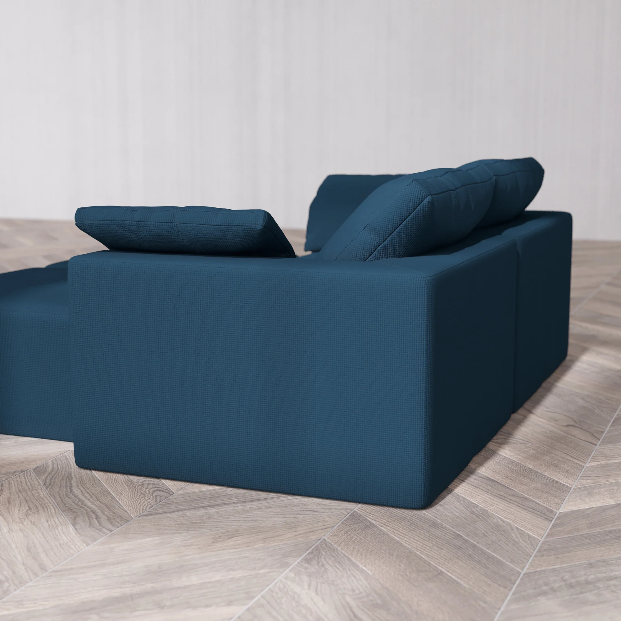 Slipcover Only - Modular Washable 2-Seater Lounge Cloud Sofa Sectional in Lazuli - Image 5