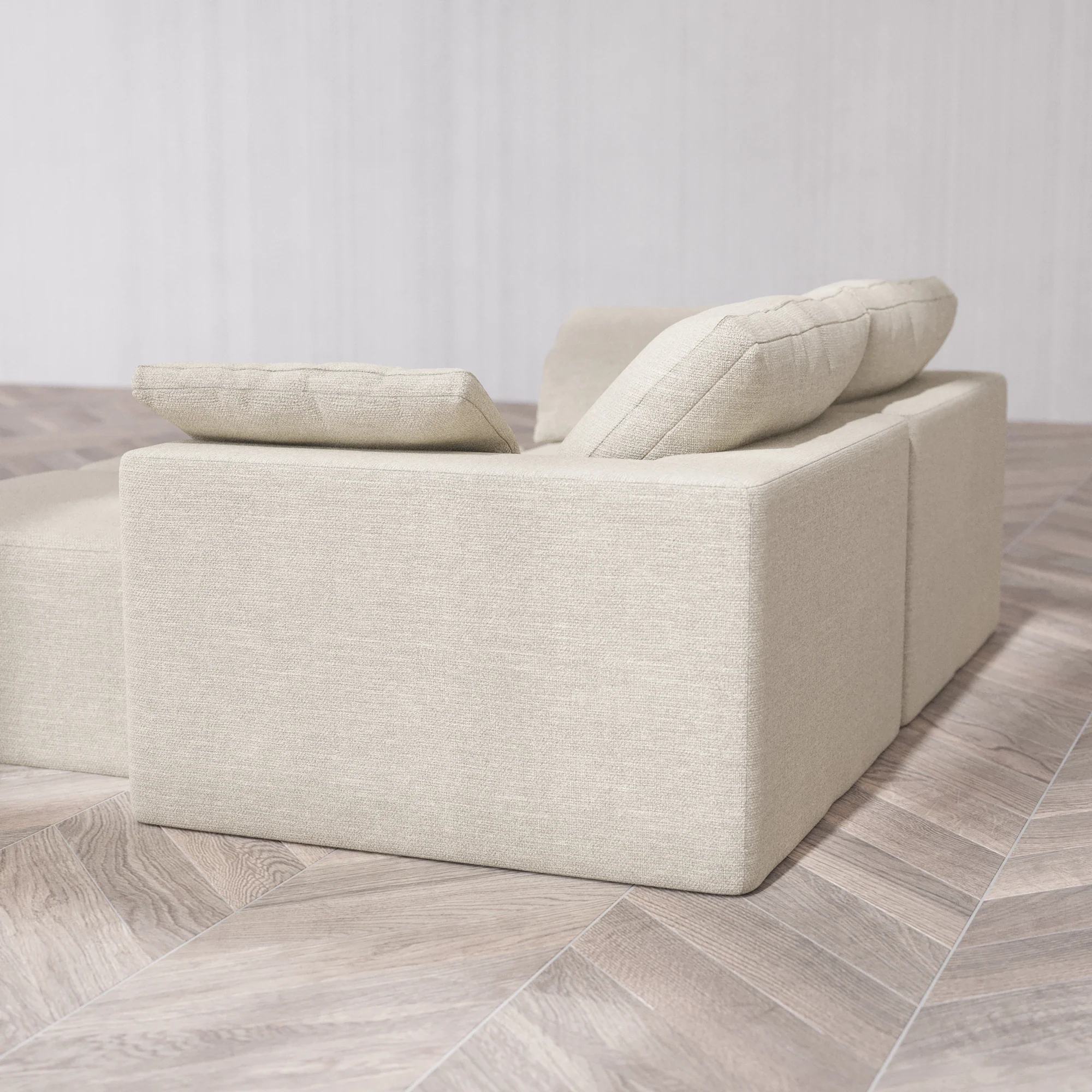 Slipcover Only - Modular Washable 2-Seater Lounge Cloud Sofa Sectional in Sandstone - Image 5