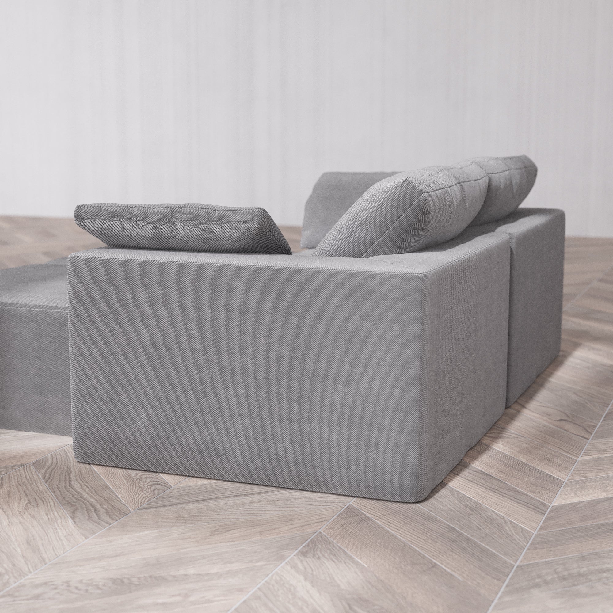 Slipcover Only - Modular Washable 2-Seater Lounge Cloud Sofa Sectional in Slate - Image 5