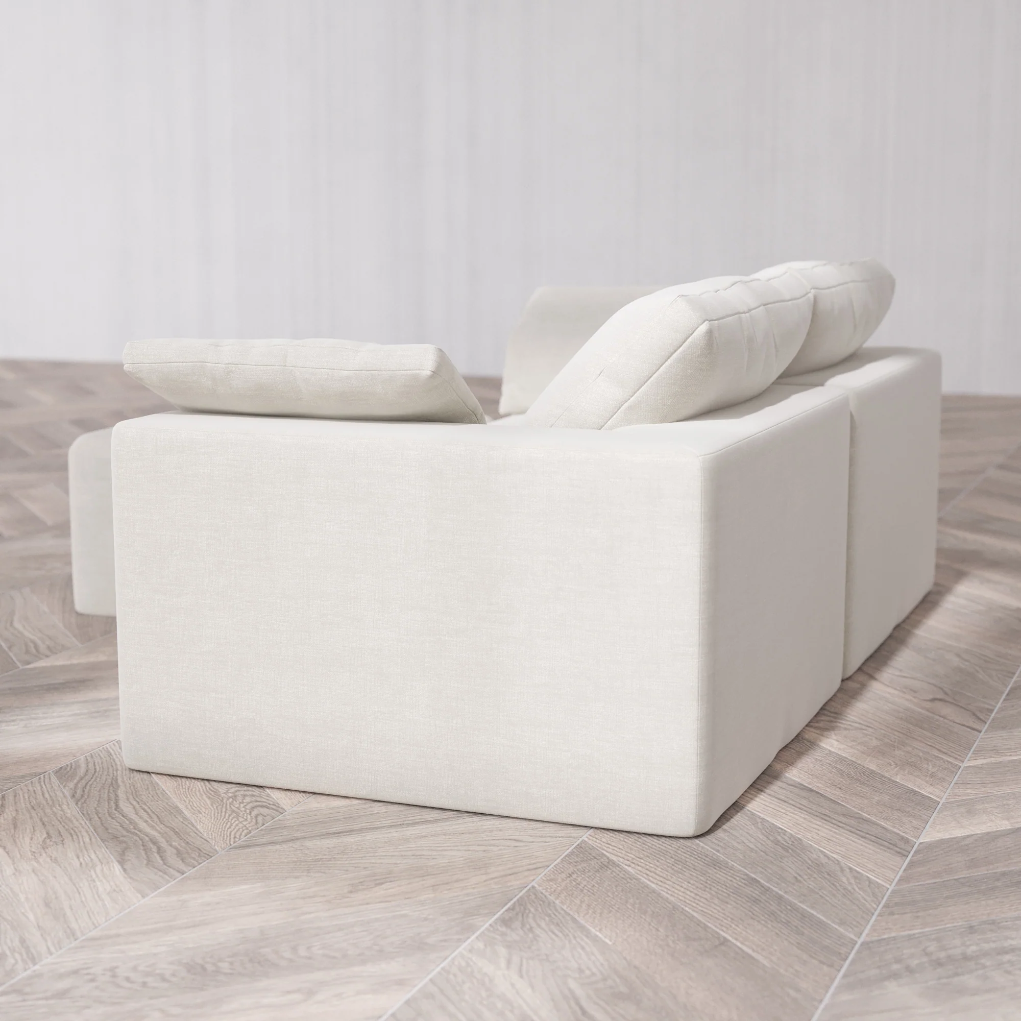Slipcover Only - Modular Washable 2-Seater Sectional Cloud Sofa in Cashew - Image 5